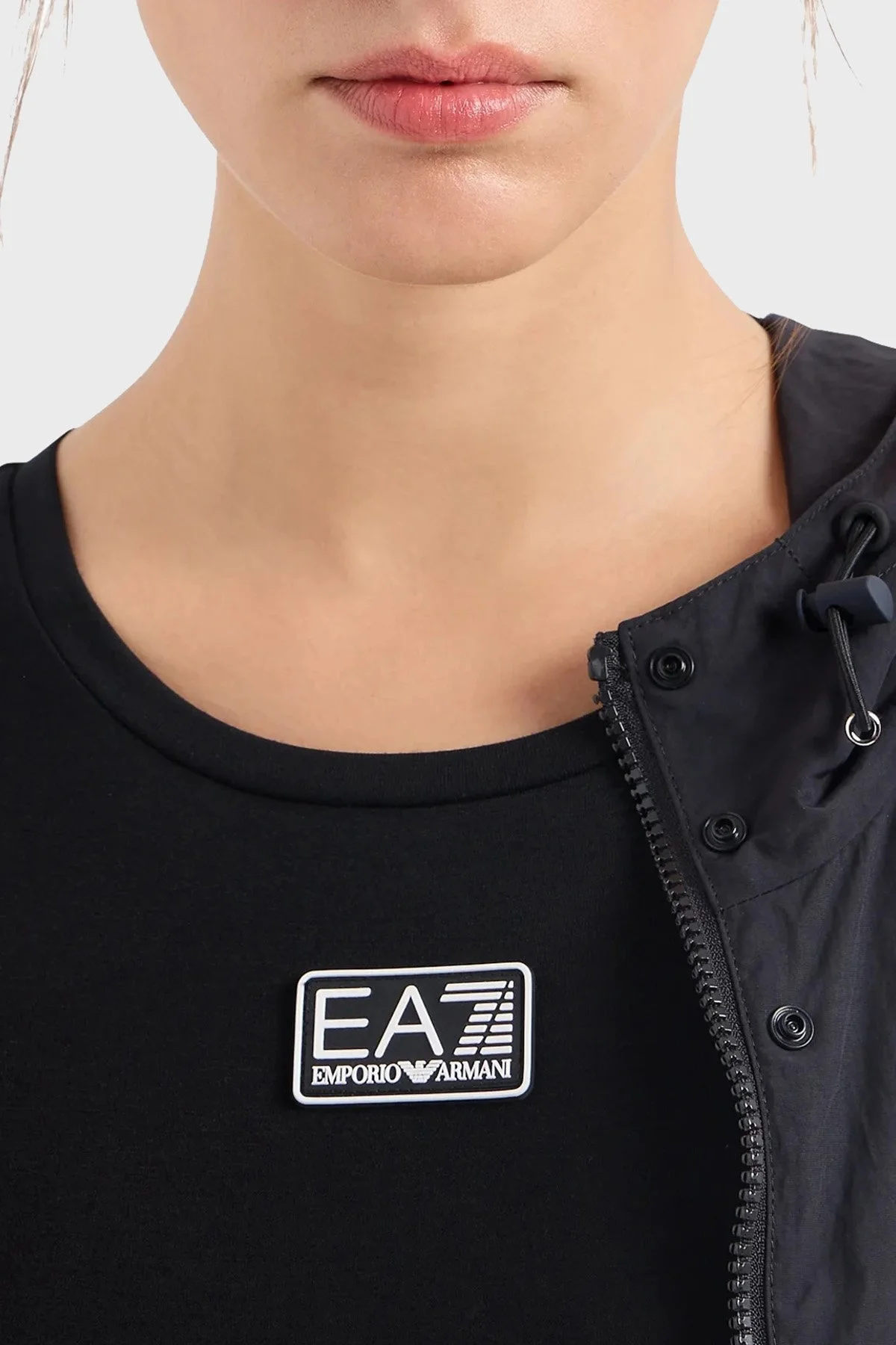 EA7 Natural Ventus7 Regular Fit Bisiklet Yaka Bayan T Shirt 3DTT17 TJKUZ 1200 SİYAH - 3