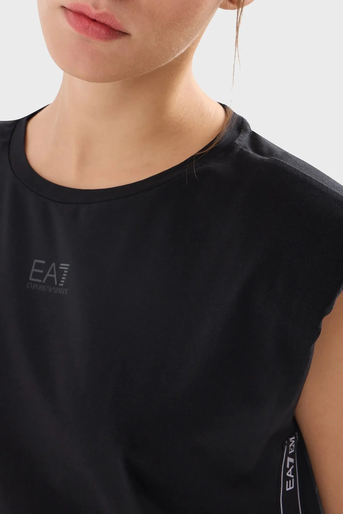 EA7 Organik Pamuklu Relaxed Fit Midi Bayan Elbise 3DTA61 TJ6SZ 1200 SİYAH - 4