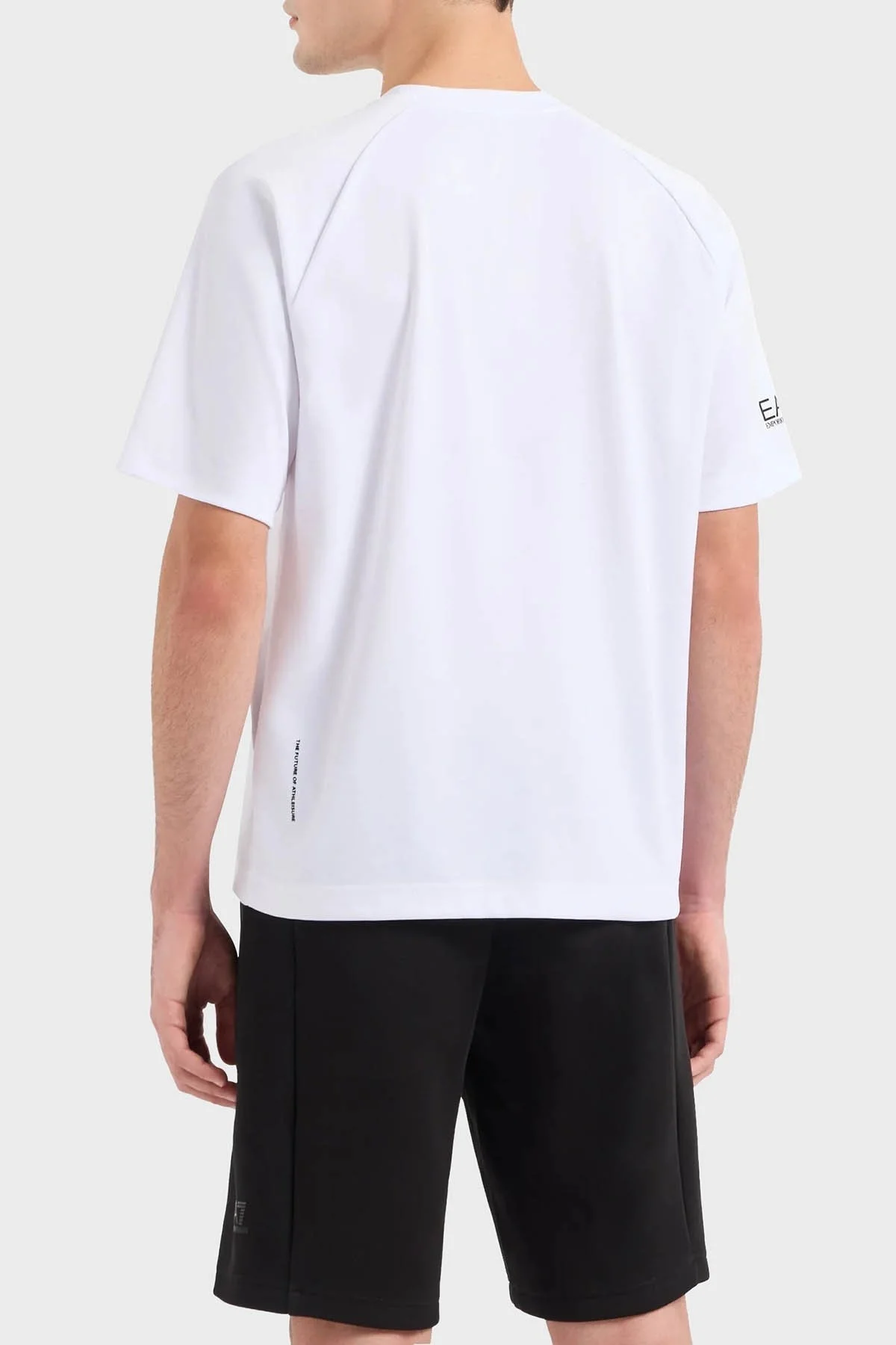 EA7 Oversize Fit Bisiklet Yaka Erkek T Shirt 3DPT11 PJUYZ 1100 BEYAZ - 8