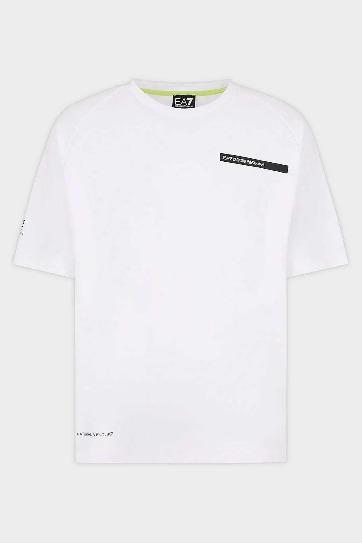 EA7 Oversize Fit Bisiklet Yaka Erkek T Shirt 3DPT11 PJUYZ 1100 BEYAZ - 10