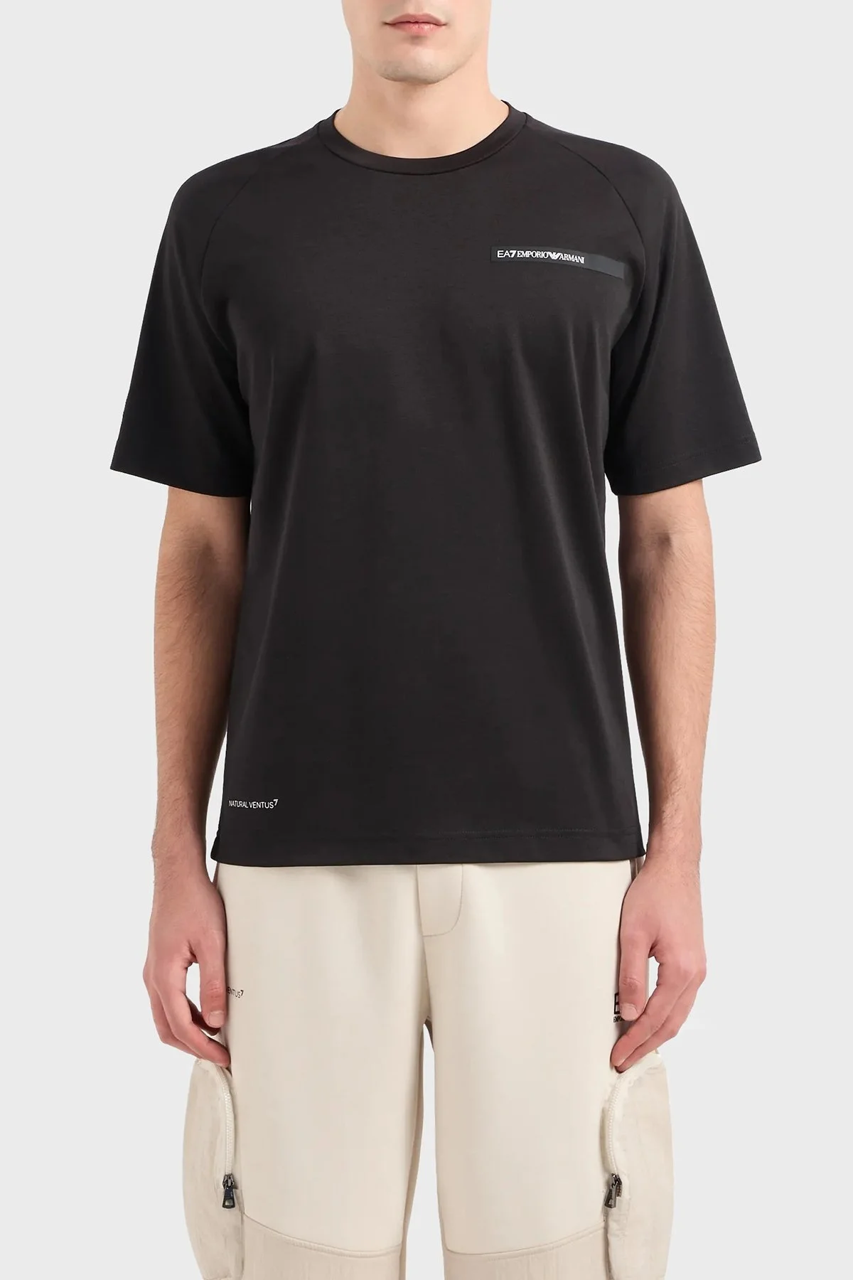 EA7 Oversize Fit Bisiklet Yaka Erkek T Shirt 3DPT11 PJUYZ 1200 SİYAH - 1