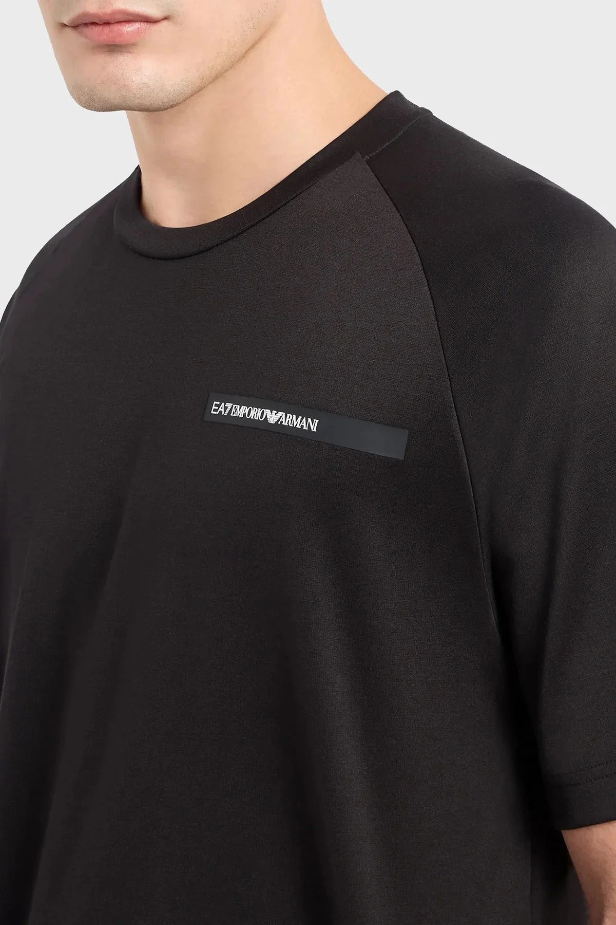 EA7 Oversize Fit Bisiklet Yaka Erkek T Shirt 3DPT11 PJUYZ 1200 SİYAH - 4