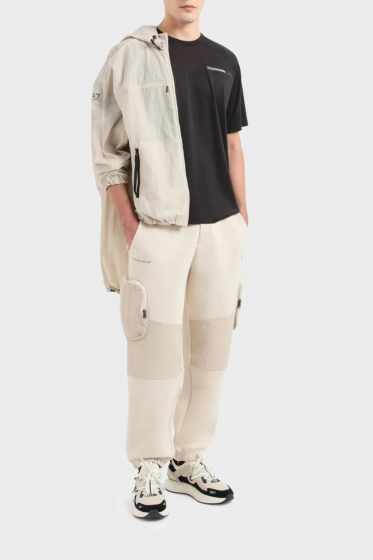 EA7 Oversize Fit Bisiklet Yaka Erkek T Shirt 3DPT11 PJUYZ 1200 SİYAH - 2