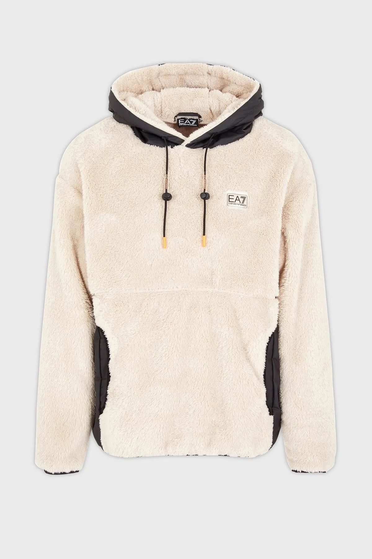 EA7 Oversize Fit Kapüşonlu Sherpa Erkek Sweat 6RPM51 PJSFZ 1716 BEJ - 4
