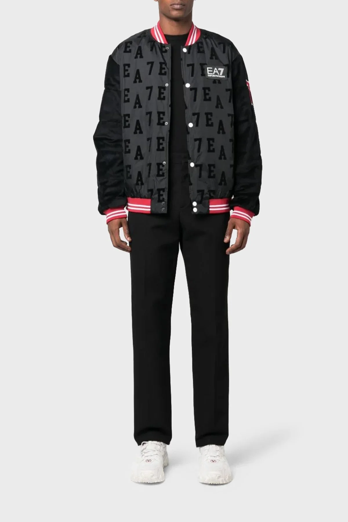 EA7 Oversize Fit Kolej Yaka Bomber Erkek Ceket 6RPB09 PNECZ 1200 SİYAH - 2