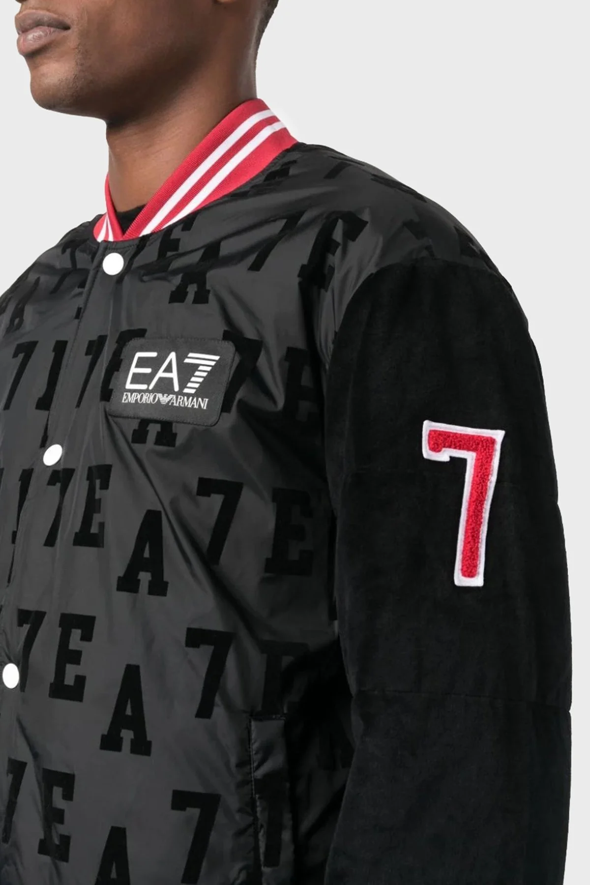 EA7 Oversize Fit Kolej Yaka Bomber Erkek Ceket 6RPB09 PNECZ 1200 SİYAH - 4