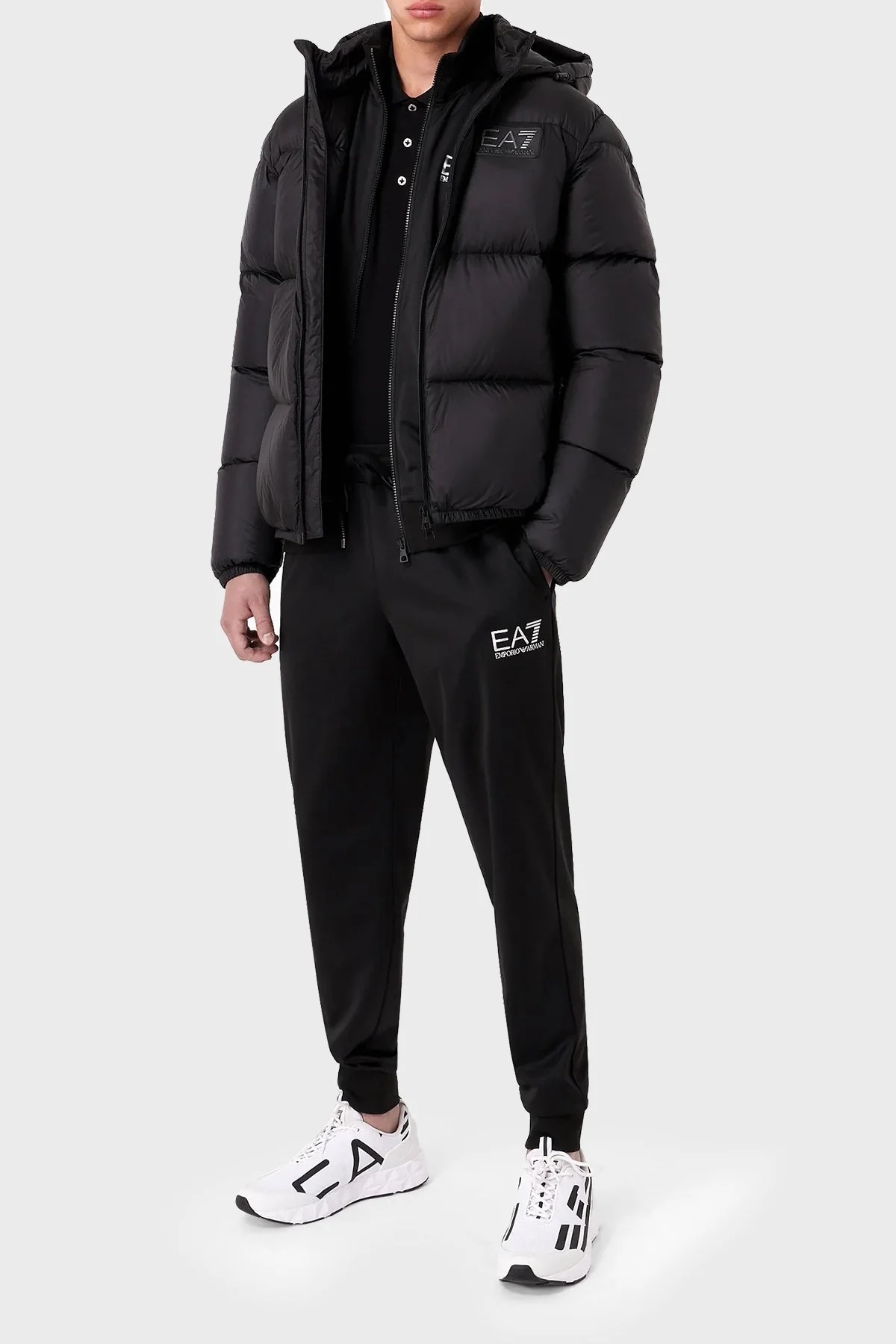 EA7 Oversize Su Geçirmez Kuş Tüyü Dolgulu Kapüşonlu Erkek Mont 6RPB31 PN2MZ 1200 SİYAH - 2