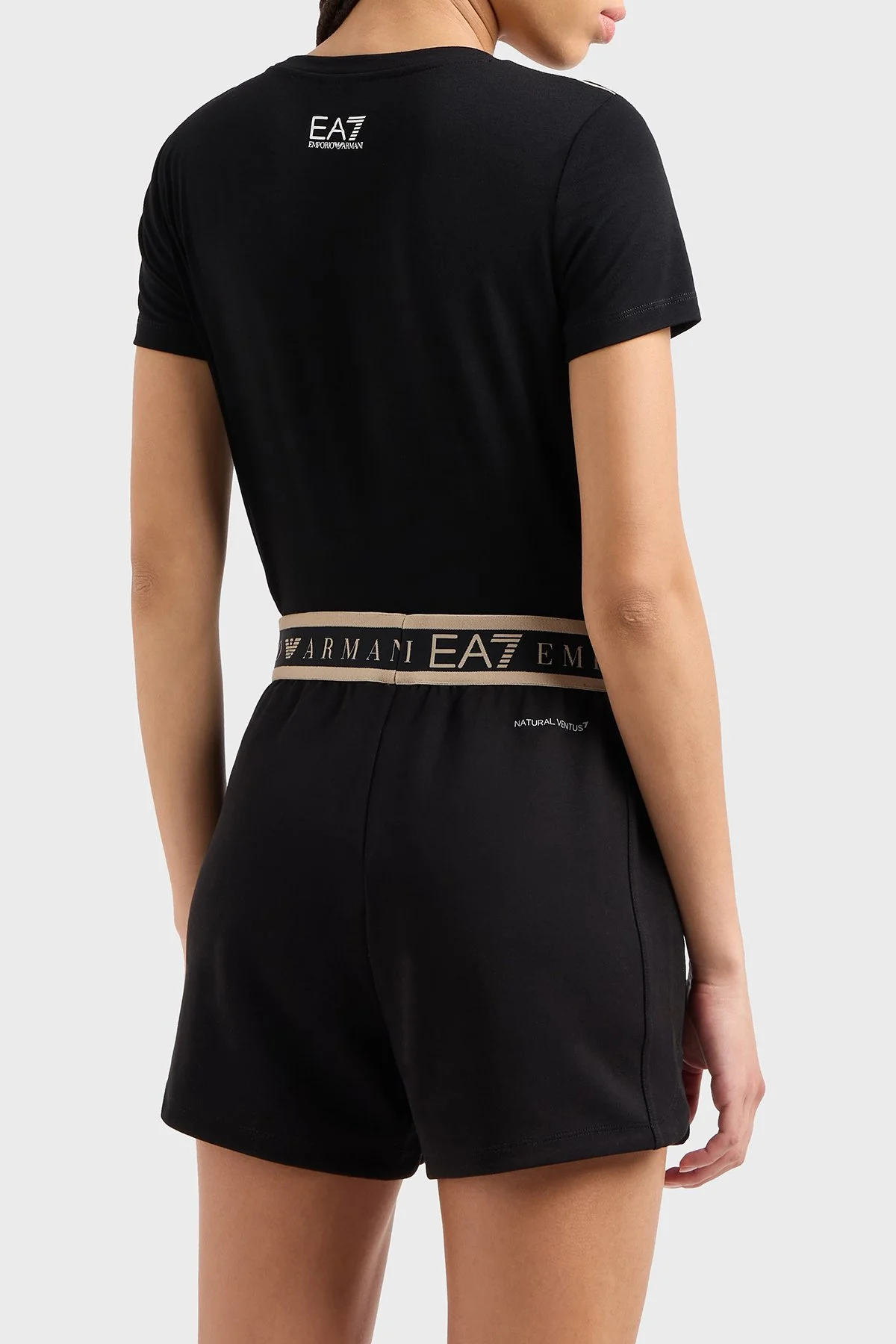 EA7 Pamuk Karışımlı Regular Fit Logolu Kadın Short 7W000280 AF12501 UC001 SİYAH - 2