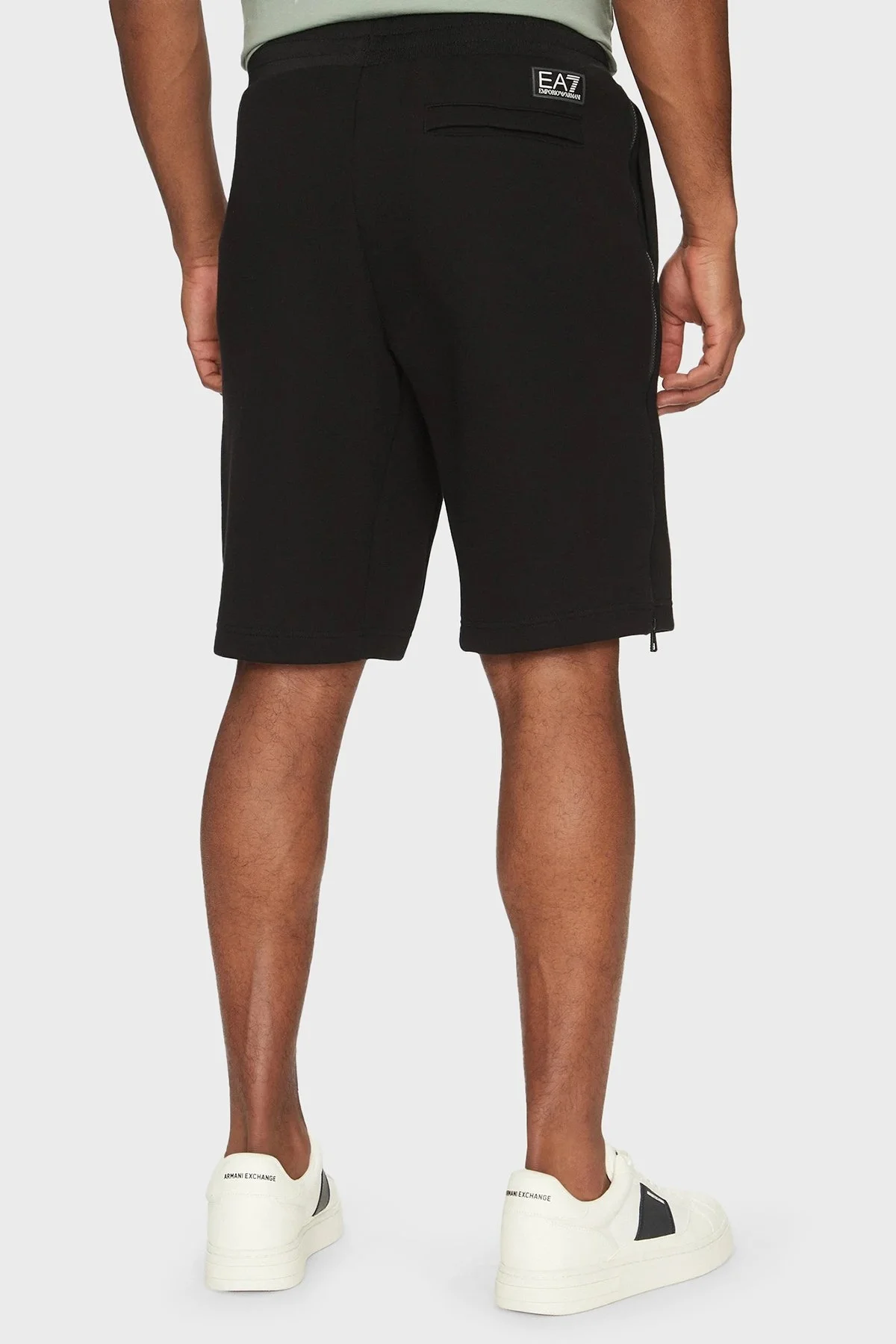 EA7 Pamuk Karışımlı Regular Fit Logolu Fermuar Detaylı Erkek Short 7M000143 AF13538 UC001 SİYAH - 3