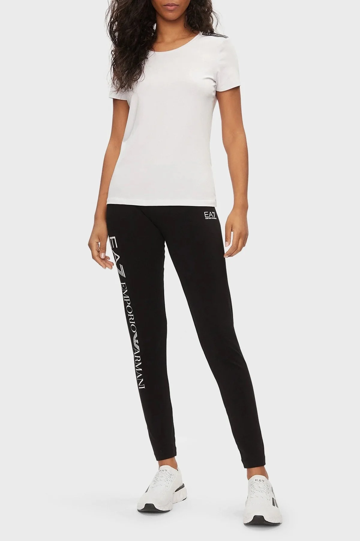 EA7 Pamuk Karışımlı Slim Fit Bayan T Shirt 3DTT44 TJ6SZ 1100 BEYAZ - 3