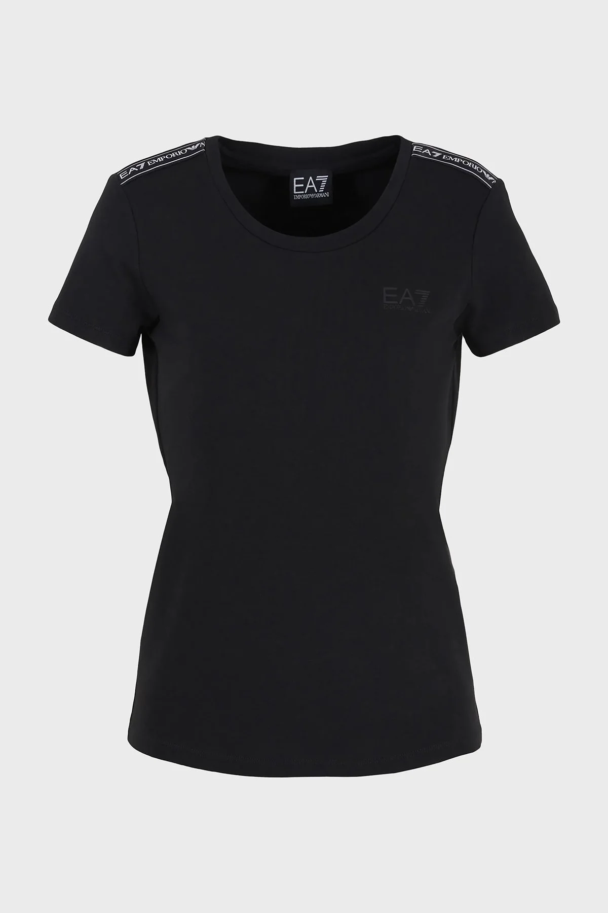 EA7 Pamuk Karışımlı Slim Fit Kadın T Shirt 3DTT44 TJ6SZ 1200 SİYAH - 4