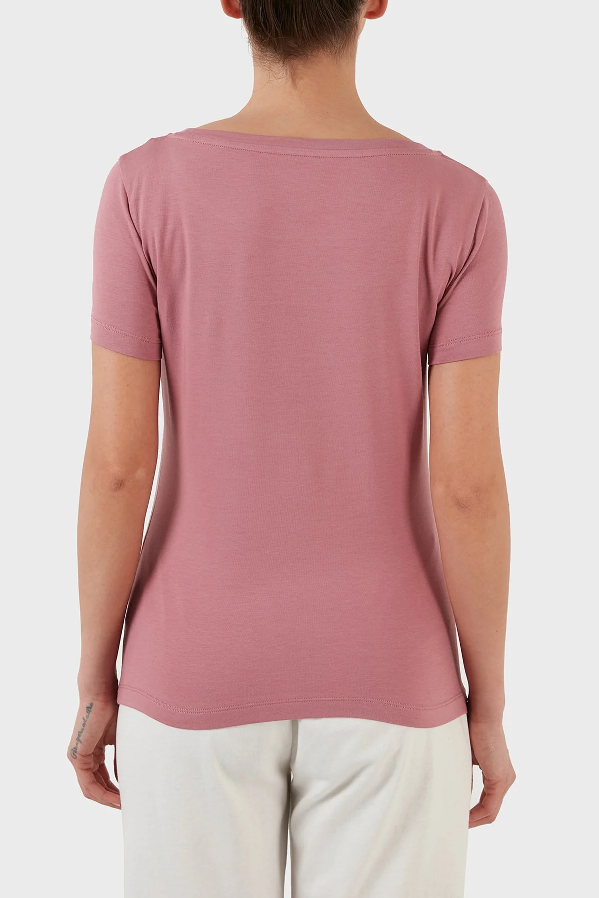 EA7 Pamuklu Baskılı Regular Fit Bisiklet Yaka Kadın T Shirt 3LTT16 TJCRZ 1413 PEMBE - 5