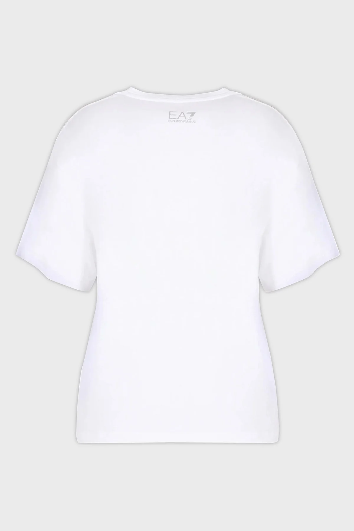 EA7 Pamuklu Boyfriend Fit Bisiklet Yaka Bayan T Shirt 6RTT10 TJDZZ 1100 BEYAZ - 5