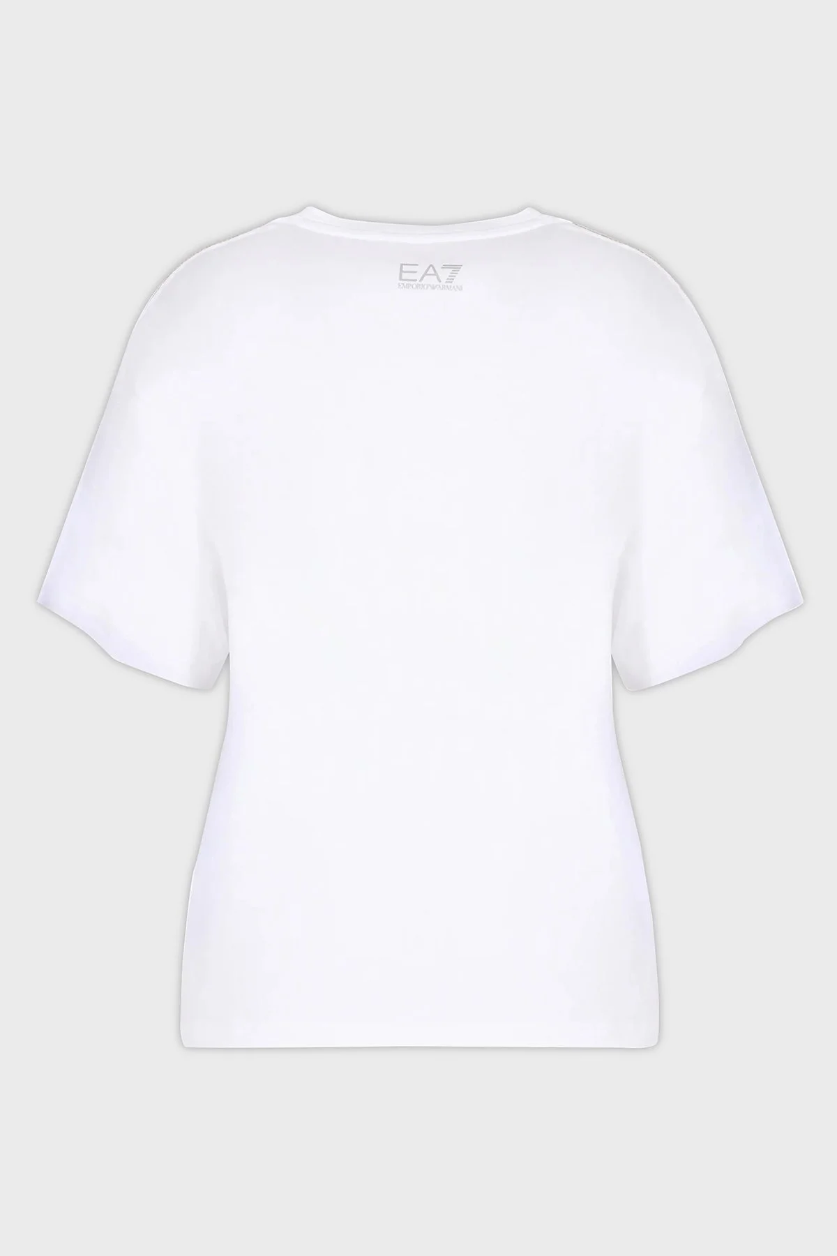 EA7 Pamuklu Boyfriend Fit Bisiklet Yaka Kadın T Shirt 6RTT10 TJDZZ 1100 BEYAZ - 5