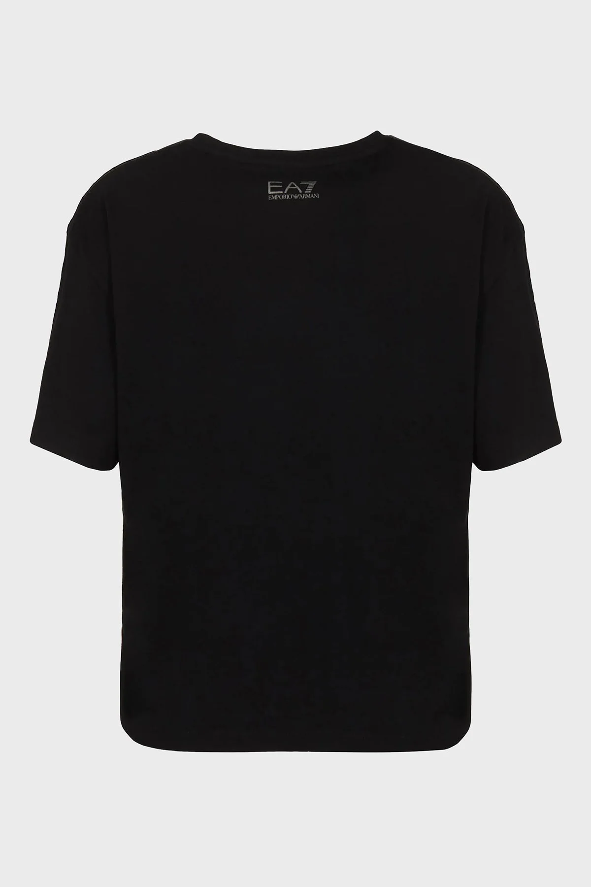 EA7 Pamuklu Boyfriend Fit Bisiklet Yaka Bayan T Shirt 6RTT10 TJDZZ 1200 SİYAH - 4