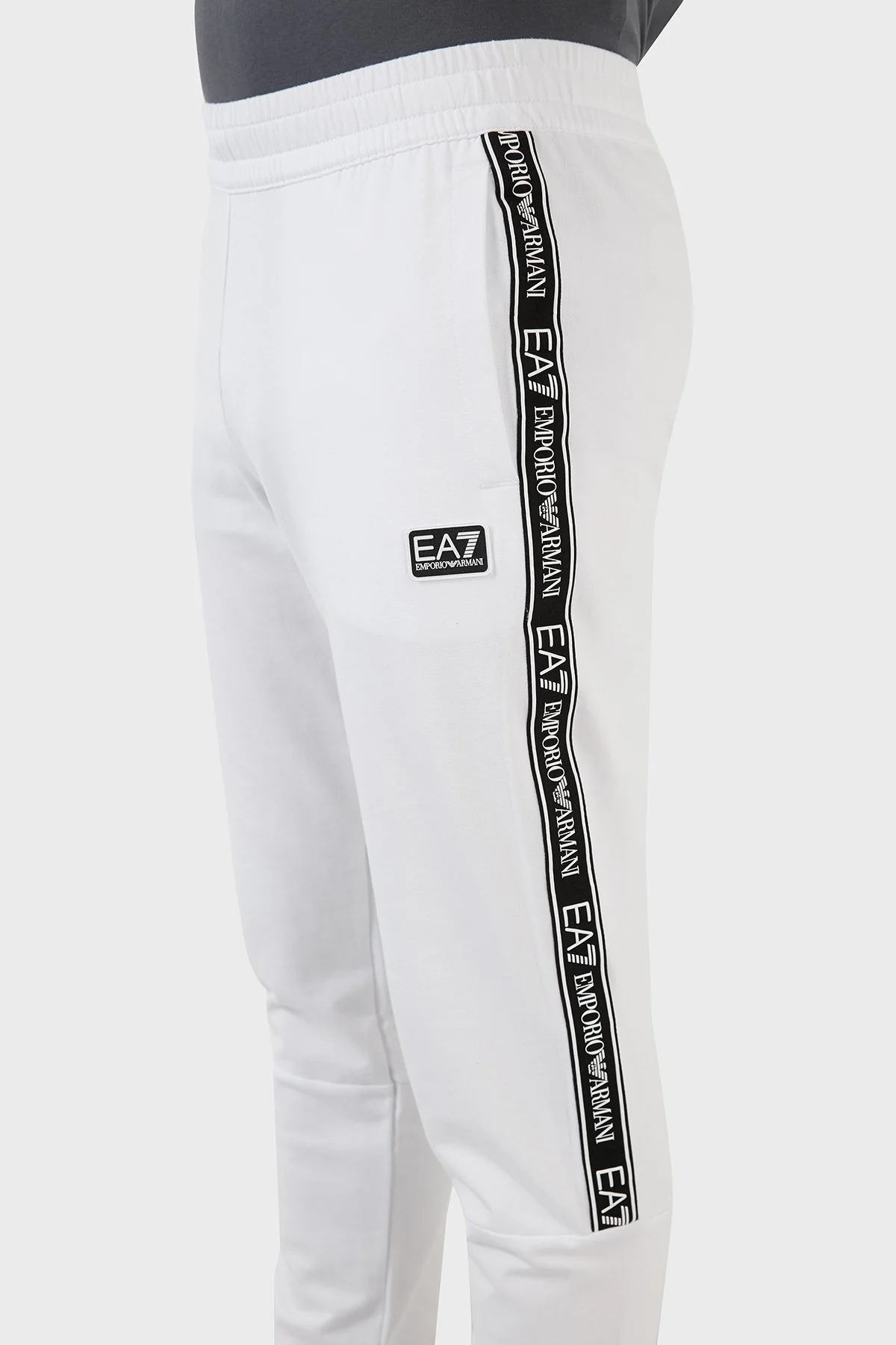 EA7 Pamuklu Cepli Regular Fit Jogger Spor Erkek Pantolon 3LPP67 PJ05Z 0100 BEYAZ - 5