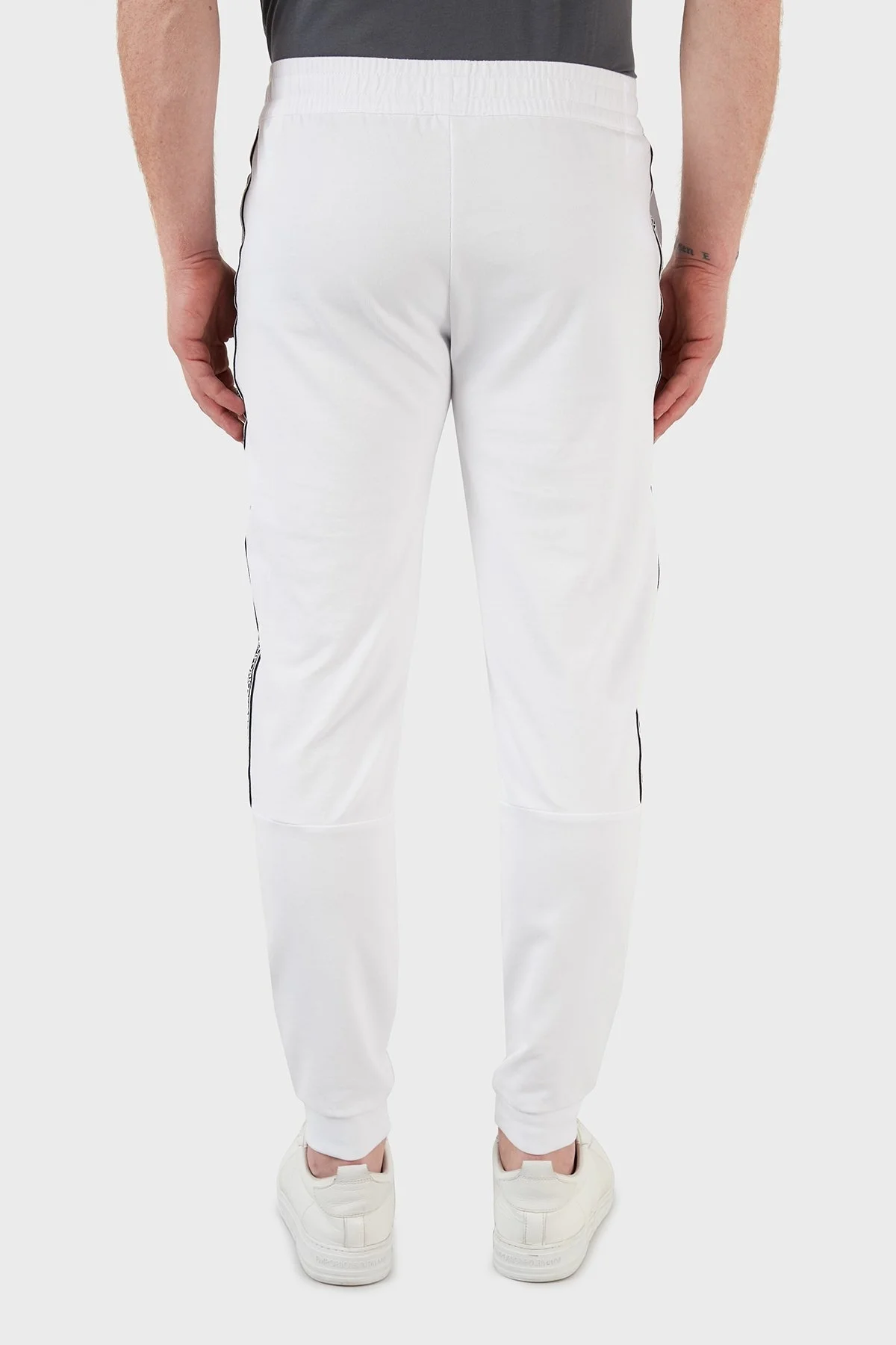 EA7 Pamuklu Cepli Regular Fit Jogger Spor Erkek Pantolon 3LPP67 PJ05Z 0100 BEYAZ - 6