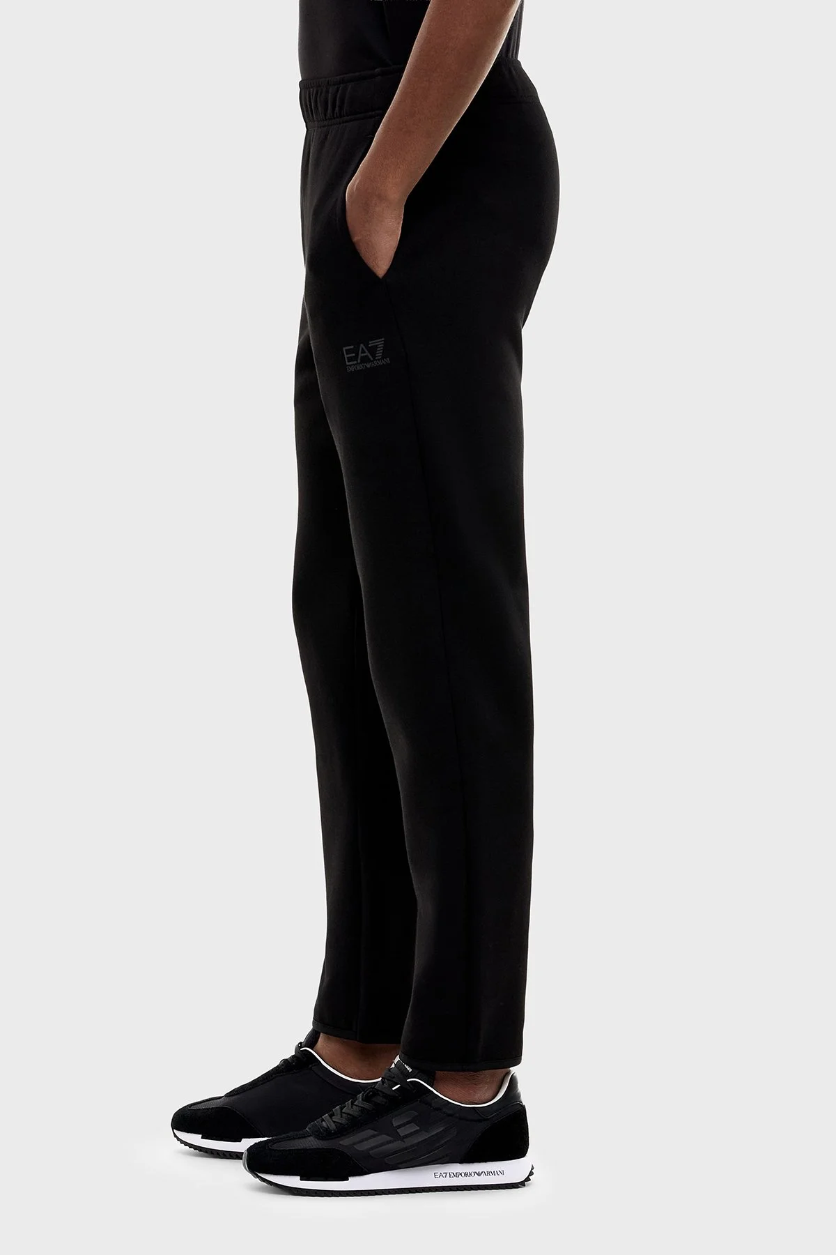 EA7 Pamuklu Jarse Slim Fit Normal Bel Jogger Erkek Pantolon 7M002518 AF20845 UC001 Siyah - 4
