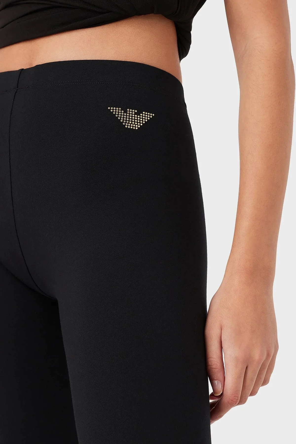 EA7 Pamuklu Logolu Esnek Yüksek Bel Bayan Tayt 8NTP82 TJ01Z 1200 SİYAH - 3