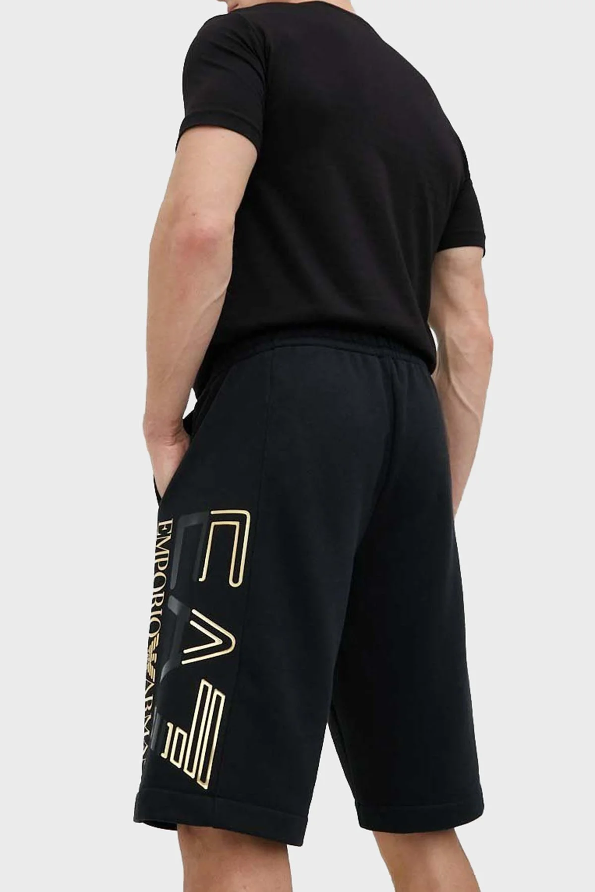 EA7 Pamuklu Logolu Regular Fit Cepli Erkek Bermuda 3RPS57 PJLSZ 0208 SİYAH - 4