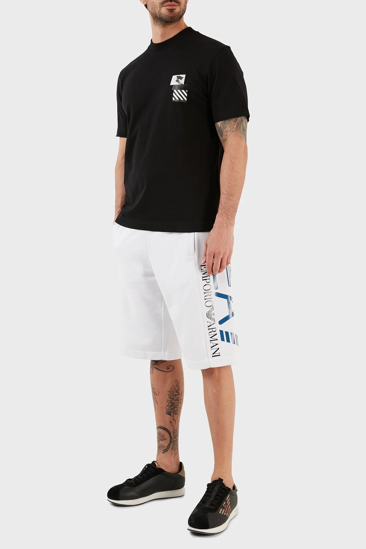 EA7 Pamuklu Logolu Regular Fit Cepli Erkek Bermuda 3RPS57 PJLSZ 1100 BEYAZ - 1