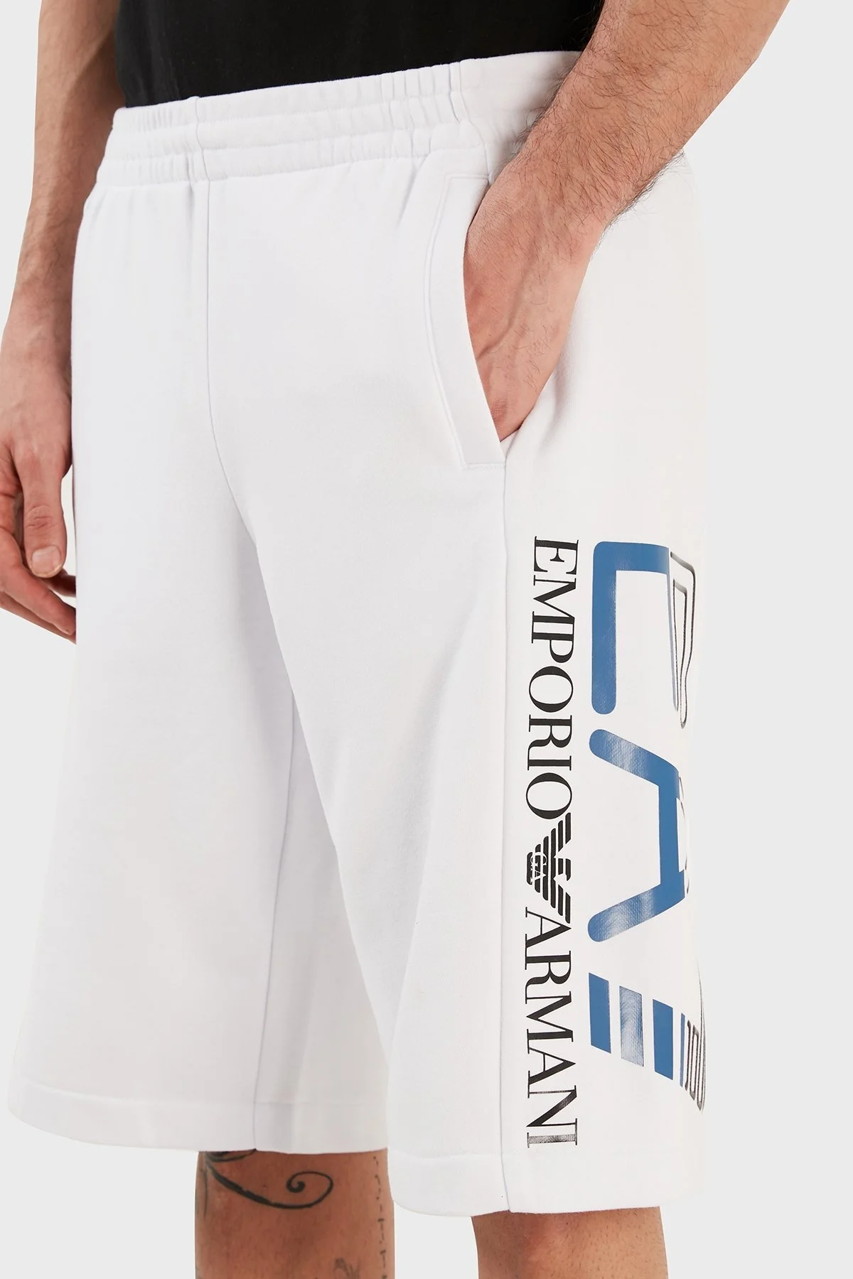 EA7 Pamuklu Logolu Regular Fit Cepli Erkek Bermuda 3RPS57 PJLSZ 1100 BEYAZ - 4