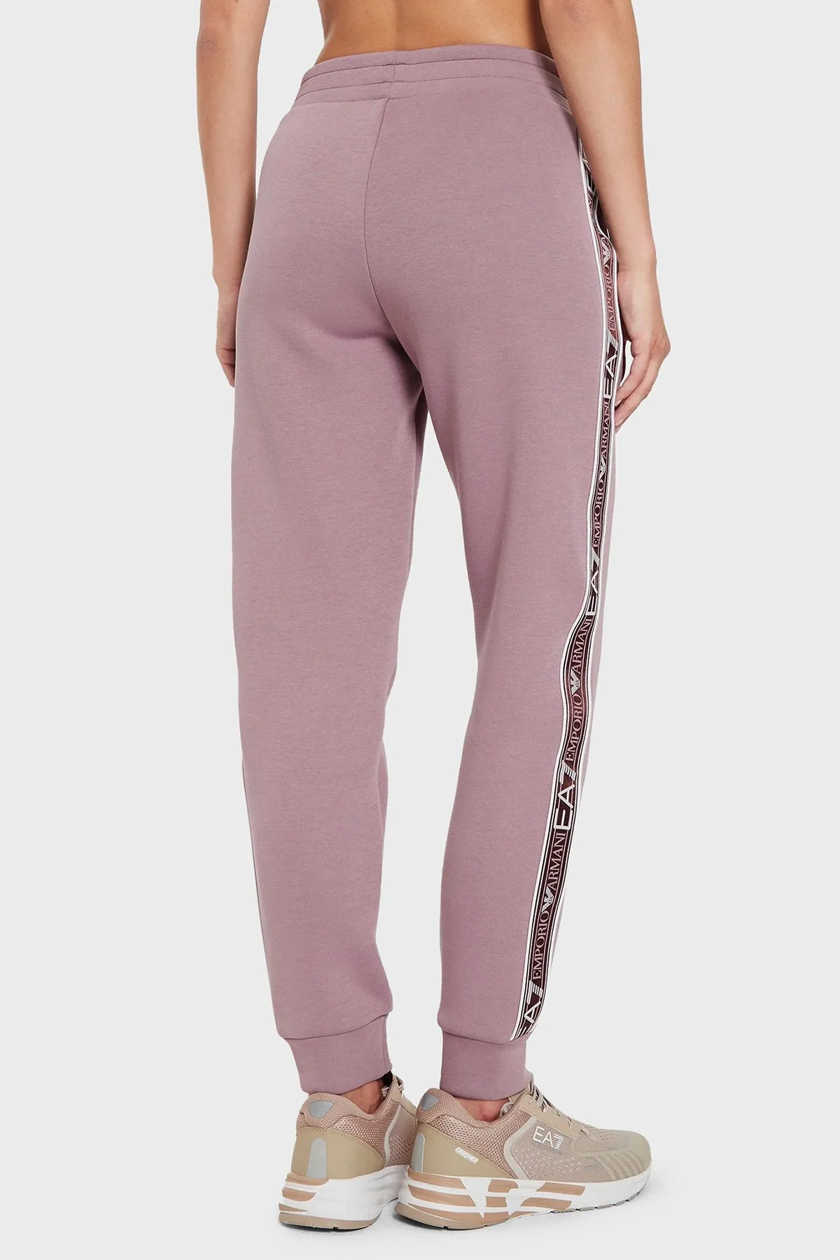 EA7 Pamuklu Logolu Regular Fit Yüksek Bel Lastikli Paça Jogger Spor Kadın Pantolon 6DTP81 TJUXZ 1341 LİLA - 3