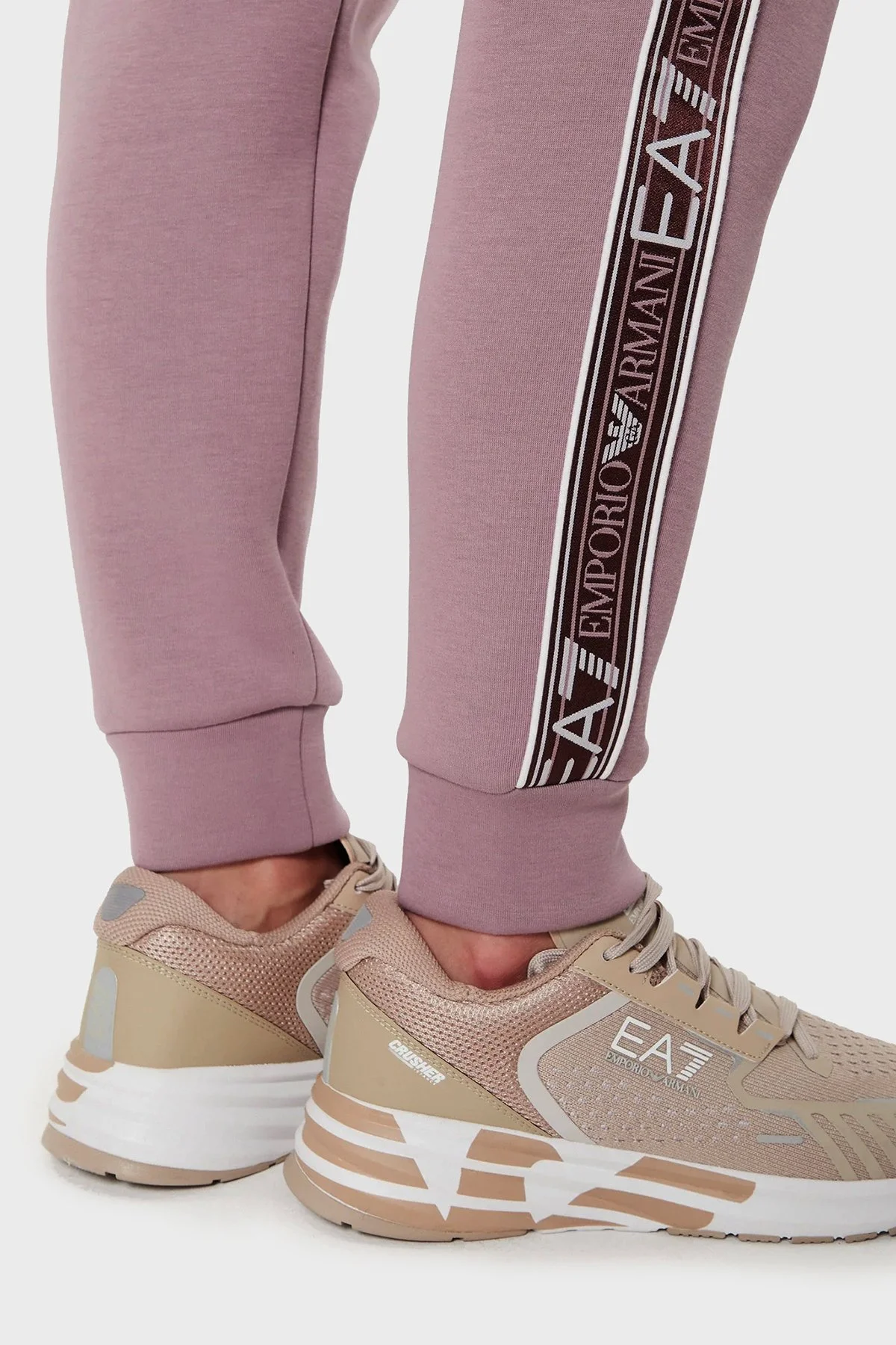 EA7 Pamuklu Logolu Regular Fit Yüksek Bel Lastikli Paça Jogger Spor Kadın Pantolon 6DTP81 TJUXZ 1341 LİLA - 5