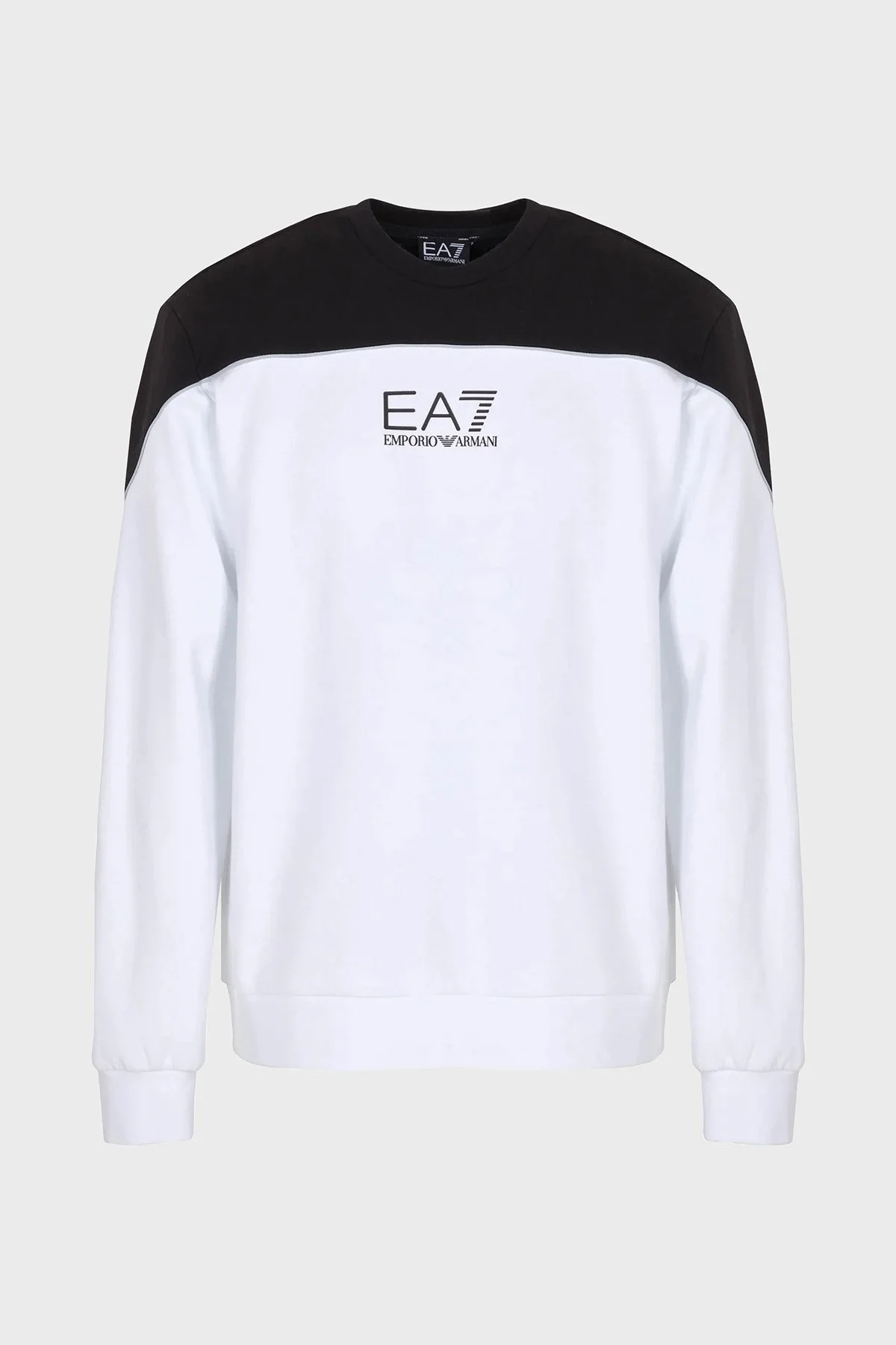 EA7 Pamuklu Oversize Fit Bisiklet Yaka Erkek Sweat 6RPM29 PJ07Z 1100 BEYAZ - 3