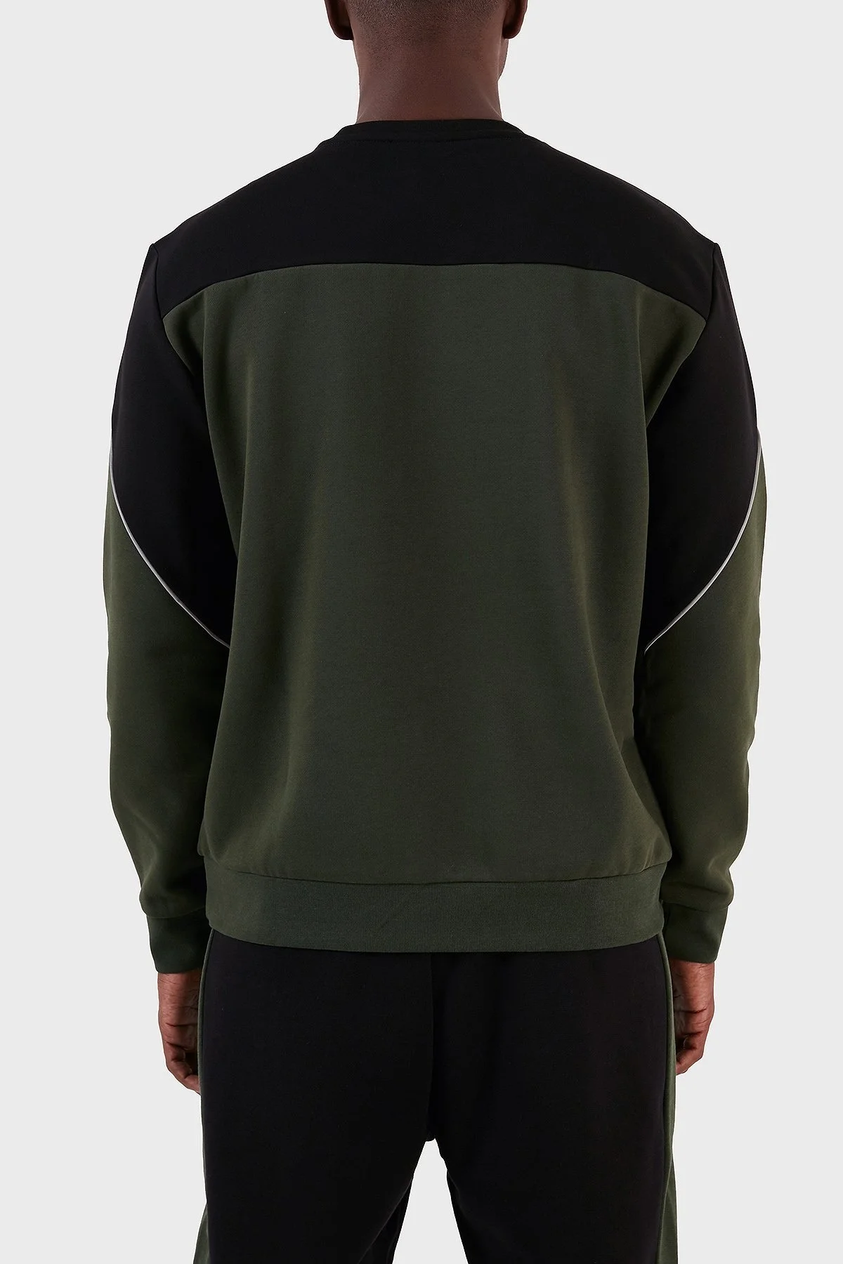 EA7 Pamuklu Oversize Fit Bisiklet Yaka Erkek Sweat 6RPM29 PJ07Z 1845 HAKİ - 3