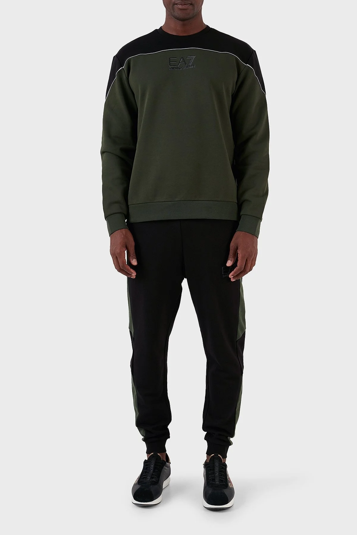 EA7 Pamuklu Oversize Fit Bisiklet Yaka Erkek Sweat 6RPM29 PJ07Z 1845 HAKİ - 5