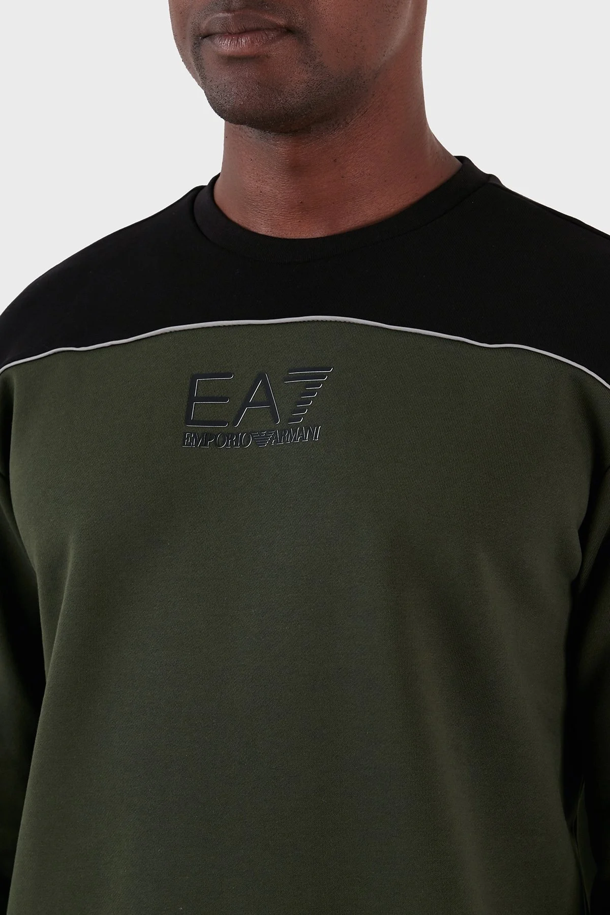 EA7 Pamuklu Oversize Fit Bisiklet Yaka Erkek Sweat 6RPM29 PJ07Z 1845 HAKİ - 6