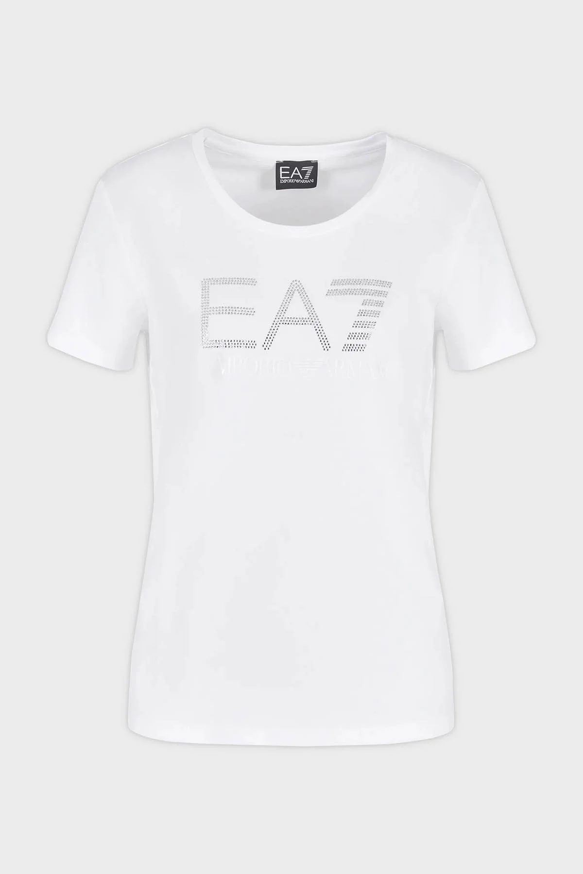 EA7 Pamuklu Regular Fit Bisiklet Yaka Kadın T Shirt 3DTT21 TJFKZ 1100 BEYAZ - 5