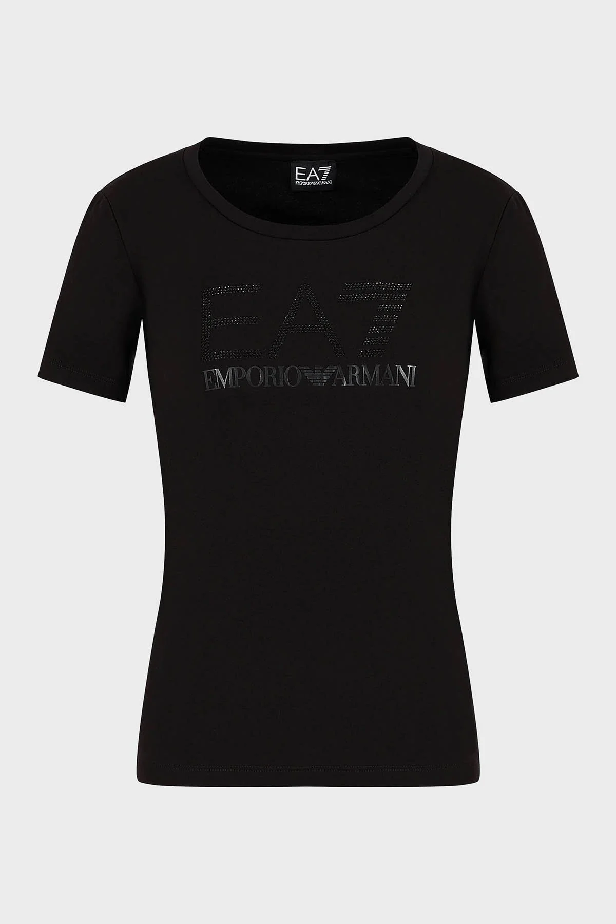 EA7 Pamuklu Regular Fit Bisiklet Yaka Bayan T Shirt 3DTT21 TJFKZ 1200 SİYAH - 5