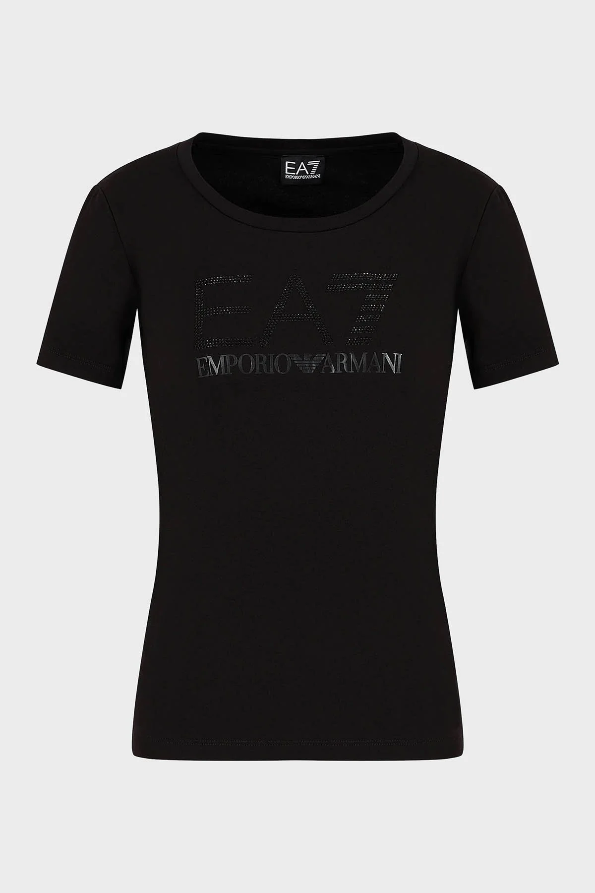 EA7 Pamuklu Regular Fit Bisiklet Yaka Kadın T Shirt 3DTT21 TJFKZ 1200 SİYAH - 5