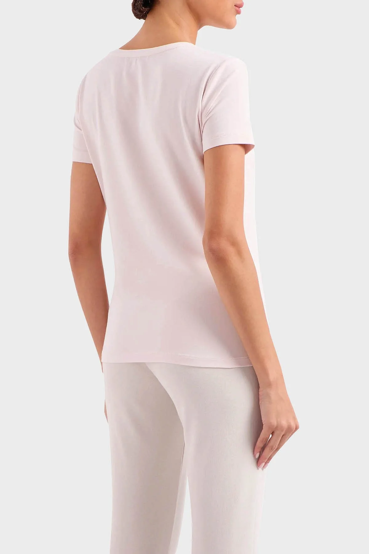 EA7 Pamuklu Regular Fit Bisiklet Yaka Kadın T Shirt 3DTT21 TJFKZ 1422 EKRU - 3