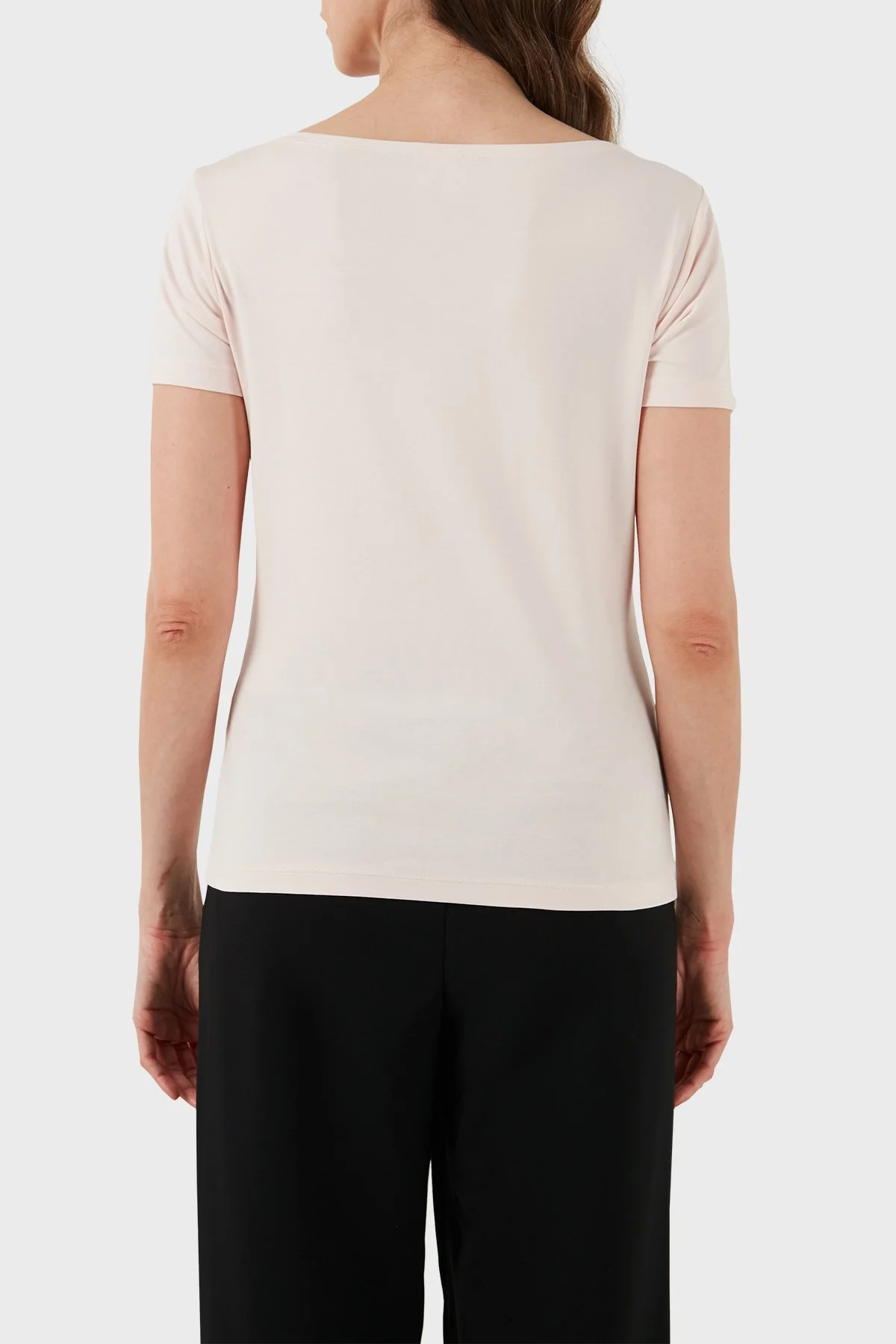 EA7 Pamuklu Regular Fit Bisiklet Yaka Kadın T Shirt 3DTT26 TJFKZ 1422 PUDRA - 3