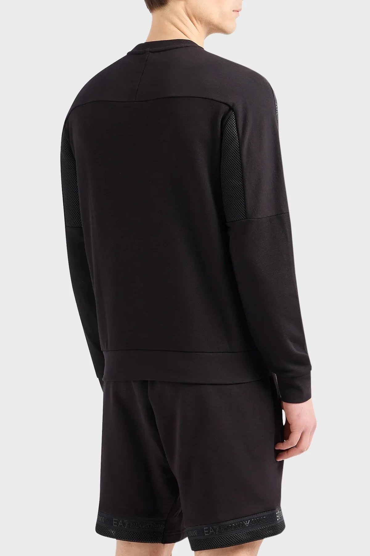 EA7 Pamuklu Regular Fit Bisiklet Yaka Erkek Sweat 3DPM56 PJEQZ 0200 SİYAH - 3