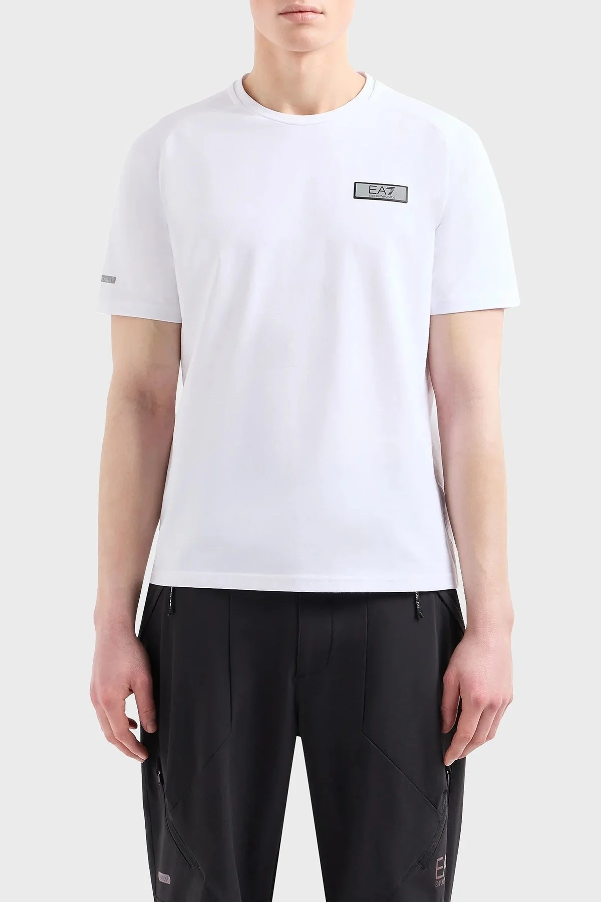 EA7 Pamuklu Regular Fit Bisiklet Yaka Erkek T Shirt 3DPT24 PJUVZ 1100 BEYAZ - 1