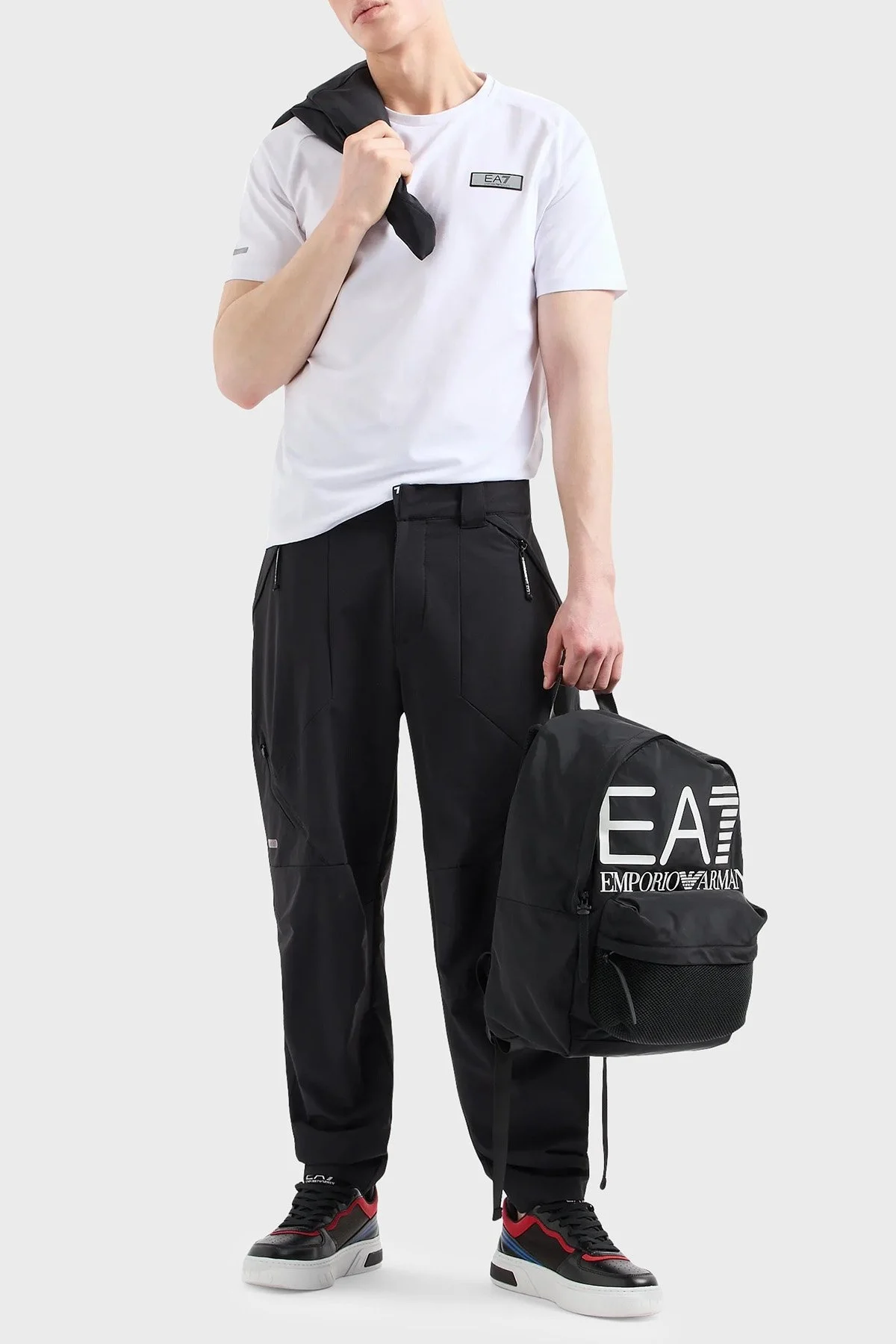 EA7 Pamuklu Regular Fit Bisiklet Yaka Erkek T Shirt 3DPT24 PJUVZ 1100 BEYAZ - 3