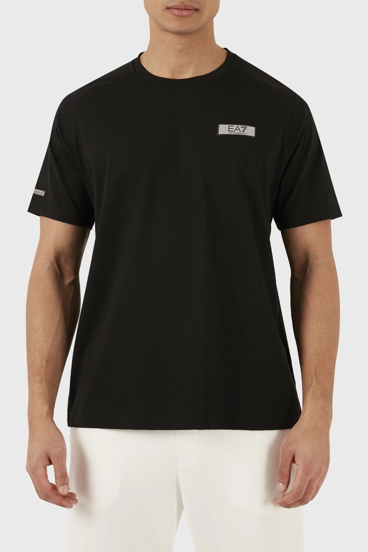 EA7 Pamuklu Regular Fit Bisiklet Yaka Erkek T Shirt 3DPT24 PJUVZ 1200 SİYAH - 6