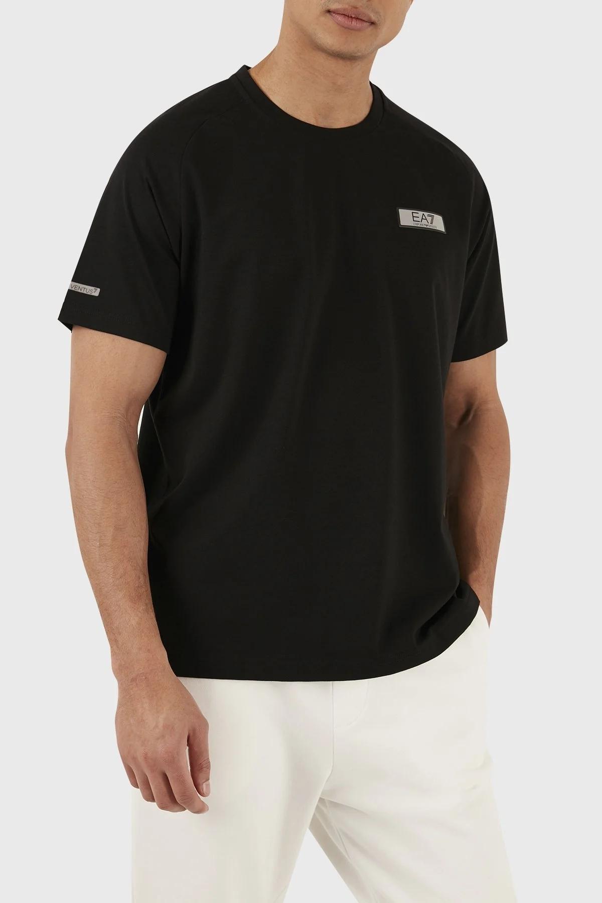 EA7 Pamuklu Regular Fit Bisiklet Yaka Erkek T Shirt 3DPT24 PJUVZ 1200 SİYAH - 9