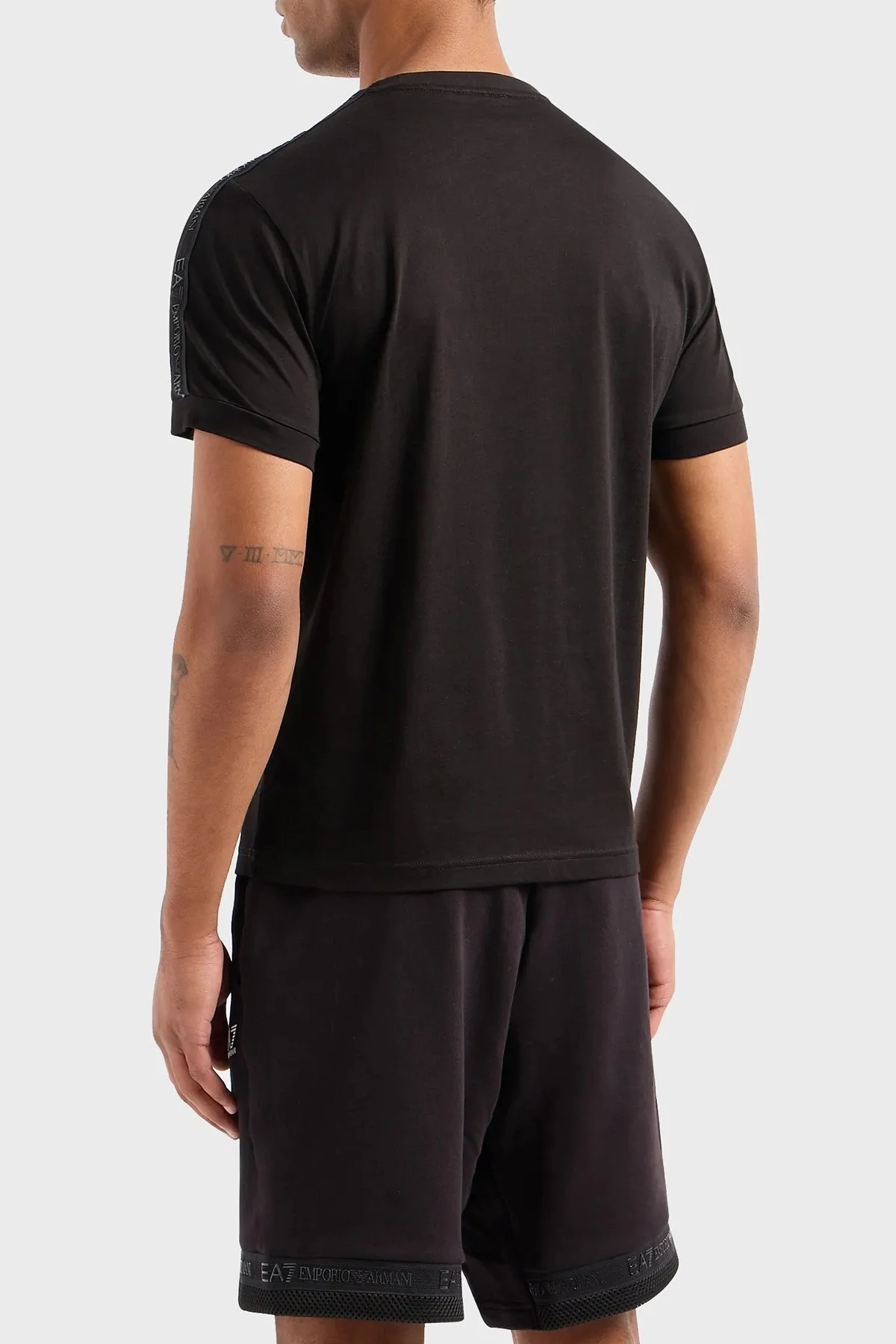 EA7 Pamuklu Regular Fit Bisiklet Yaka Erkek T Shirt 3DPT35 PJ02Z 0200 SİYAH - 8