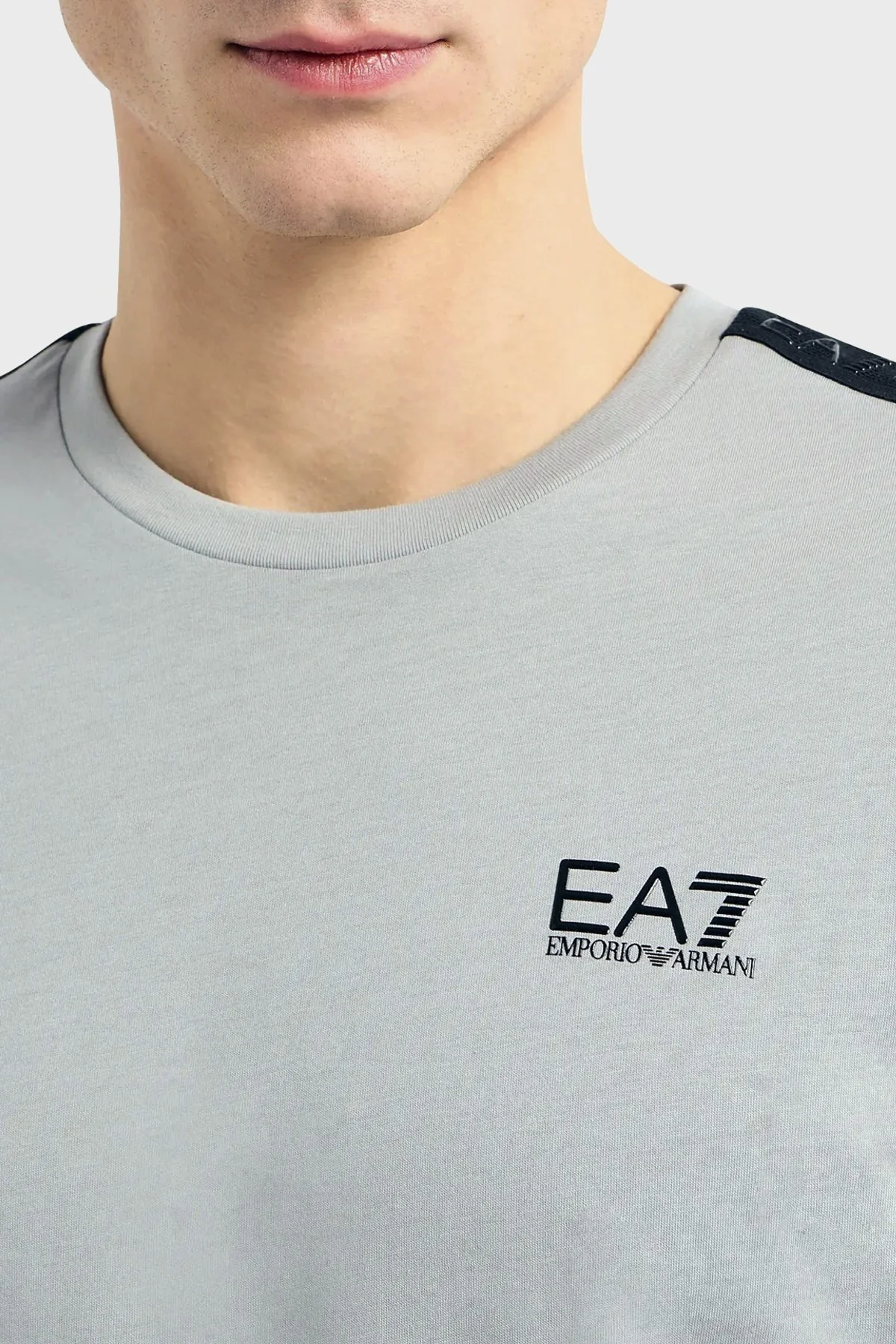 EA7 Pamuklu Regular Fit Bisiklet Yaka Erkek T Shirt 3DPT35 PJ02Z 0923 GRİ - 4