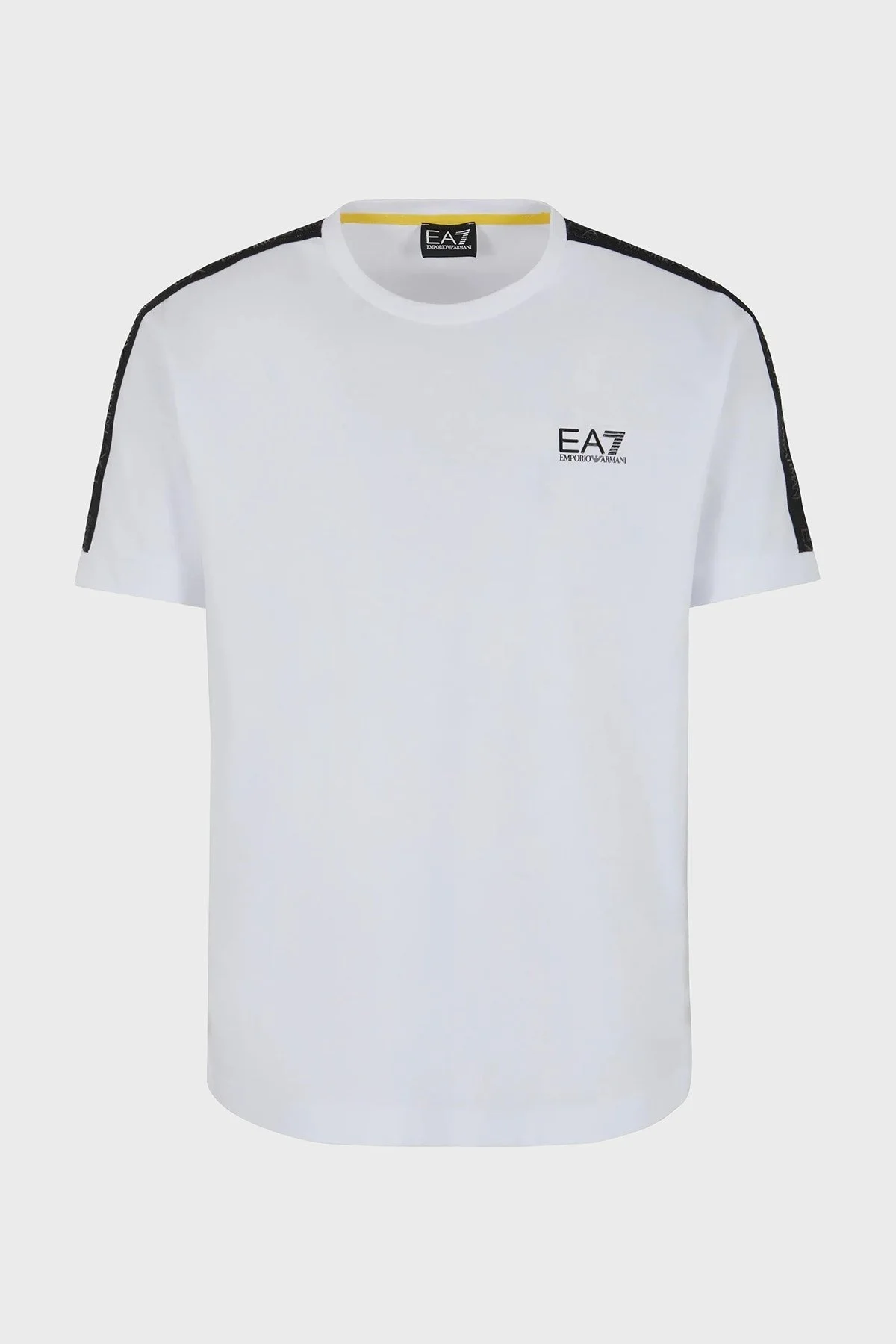 EA7 Pamuklu Regular Fit Bisiklet Yaka Erkek T Shirt 3DPT35 PJ02Z 1100 BEYAZ - 5