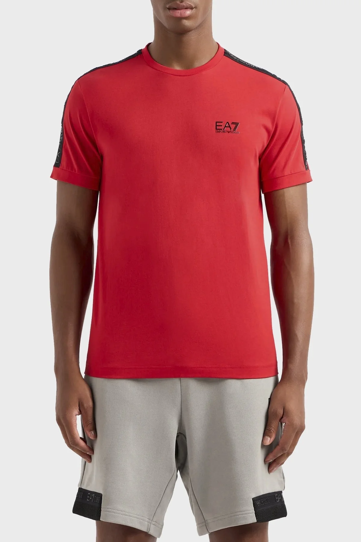 EA7 Pamuklu Regular Fit Bisiklet Yaka Erkek T Shirt 3DPT35 PJ02Z 1461 KIRMIZI - 1