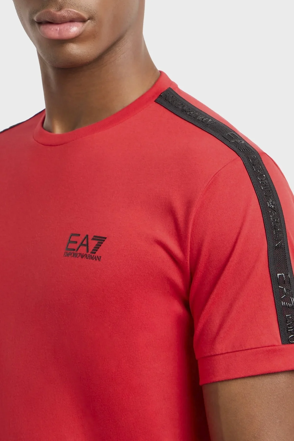 EA7 Pamuklu Regular Fit Bisiklet Yaka Erkek T Shirt 3DPT35 PJ02Z 1461 KIRMIZI - 4