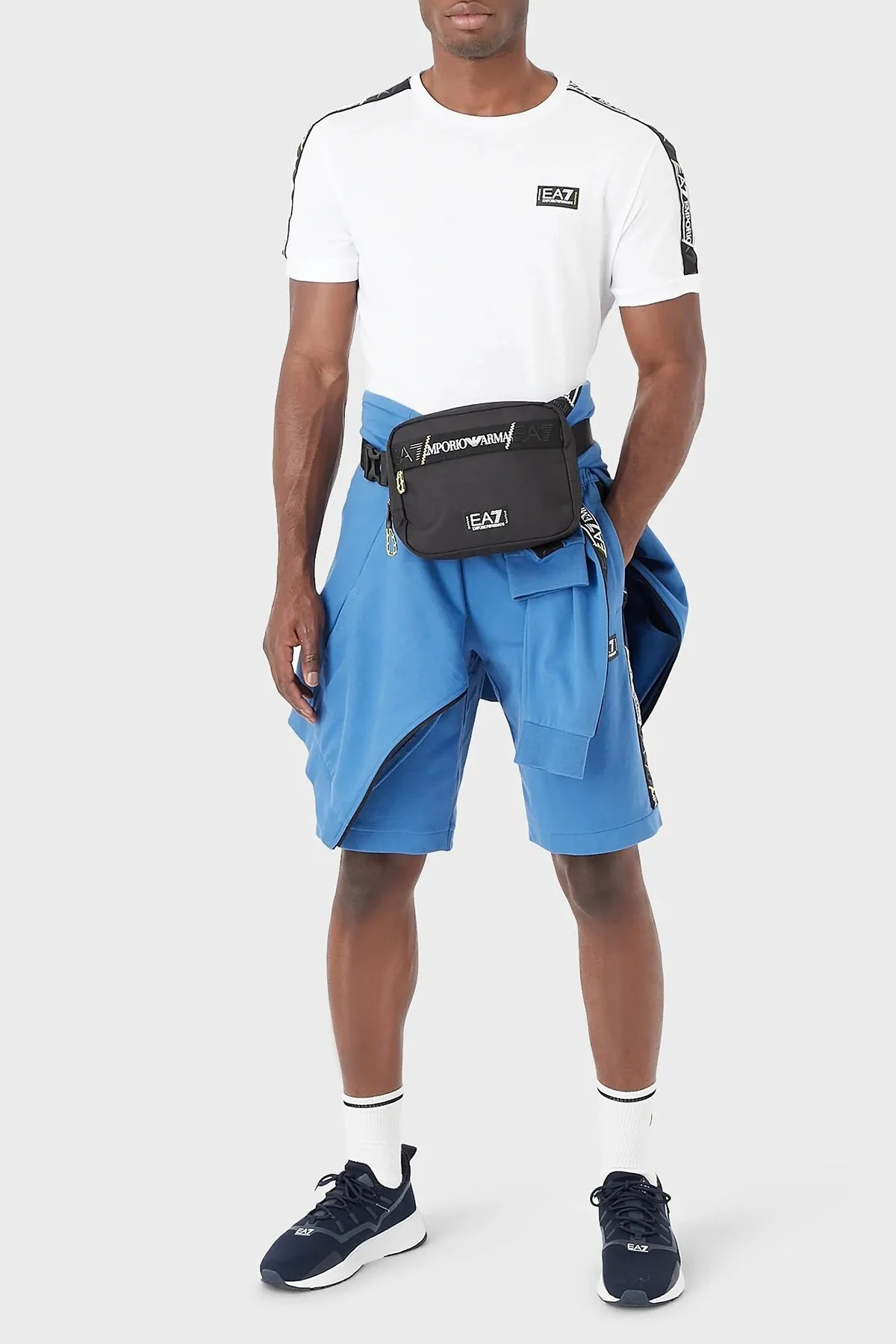 EA7 Pamuklu Regular Fit Bisiklet Yaka Erkek T Shirt 3RPT06 PJ02Z 1100 BEYAZ - 2