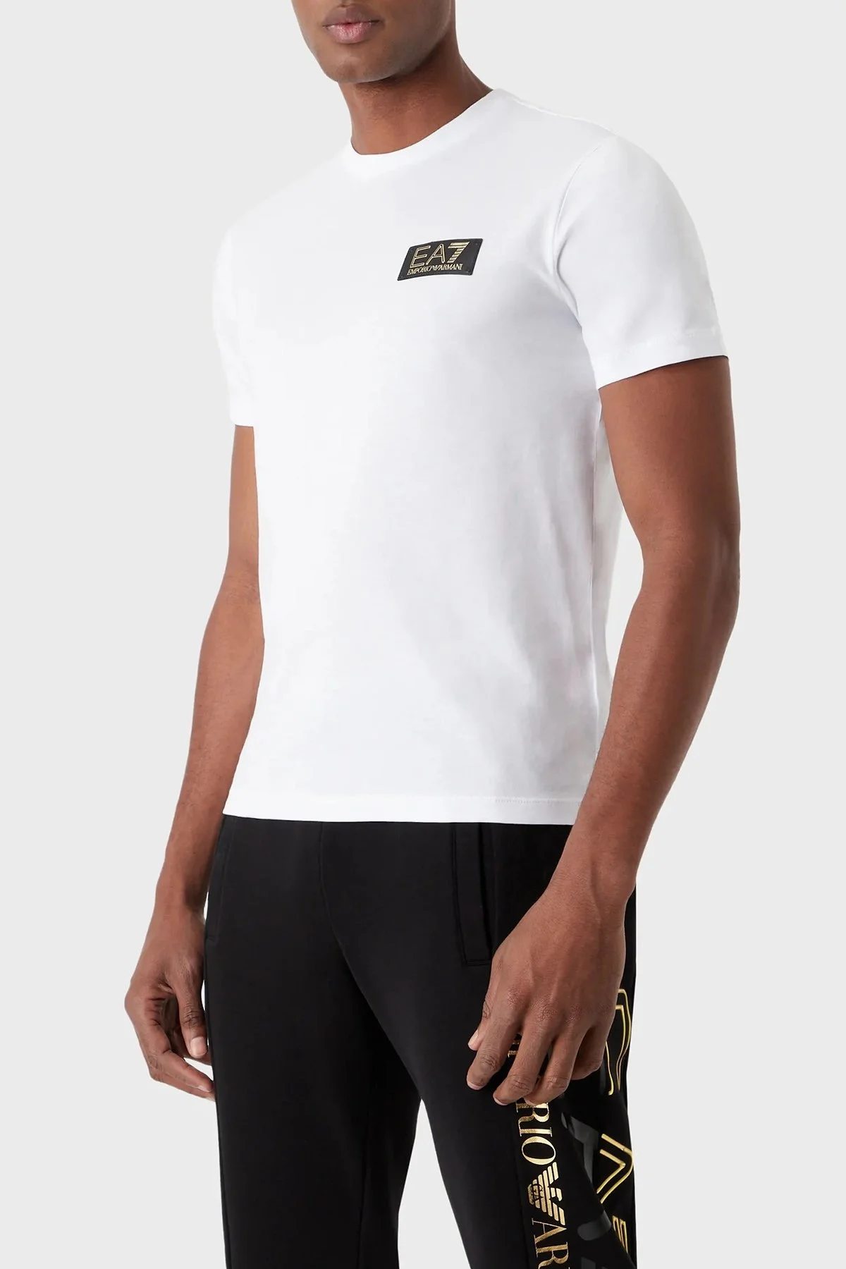 EA7 Pamuklu Regular Fit Bisiklet Yaka Erkek T Shirt 3RPT19 PJM9Z 1100 BEYAZ - 1