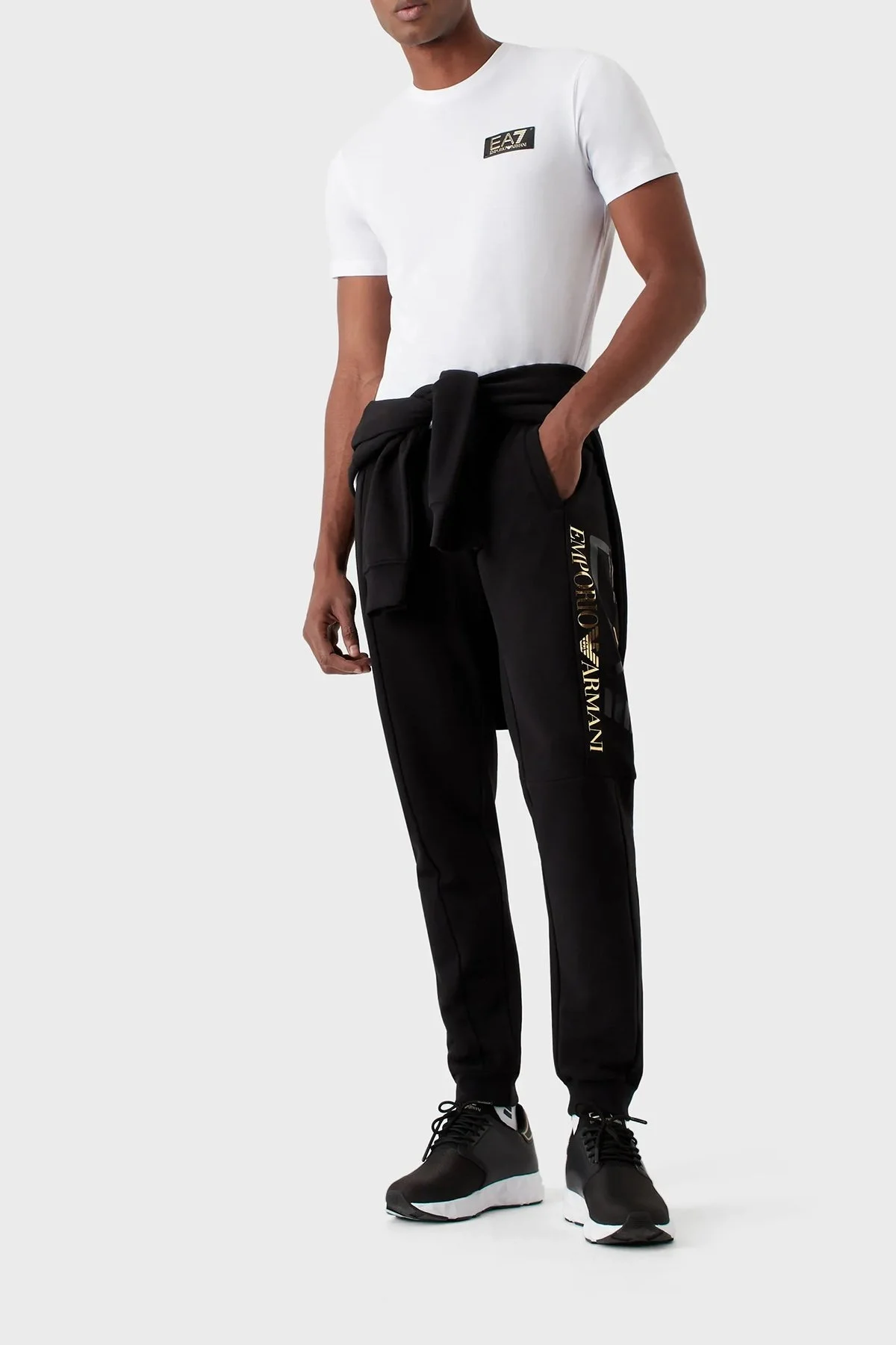 EA7 Pamuklu Regular Fit Bisiklet Yaka Erkek T Shirt 3RPT19 PJM9Z 1100 BEYAZ - 2